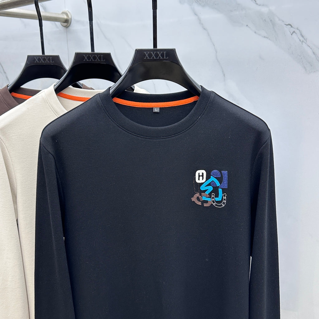 Pre-Owned Hermès Wool Crewneck Sweater – Like New Long-Sleeve Luxury Knit with Embroidery