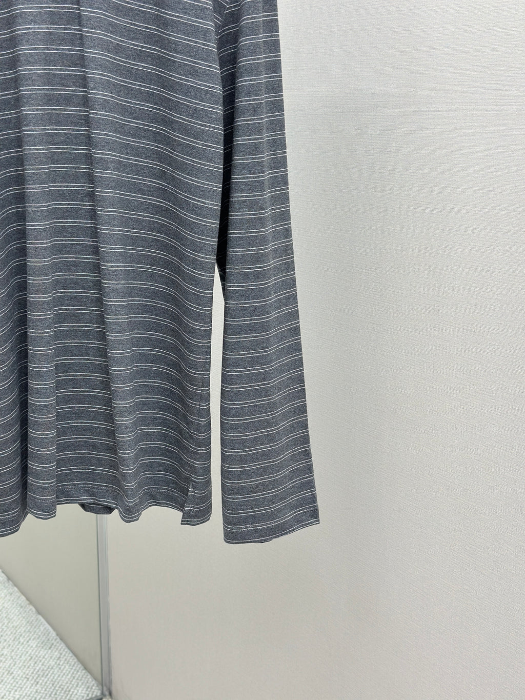 Pre-Owned Miu Miu Striped Polo Shirt – Like New Long-Sleeve Knit Top, Chic Minimalist Style