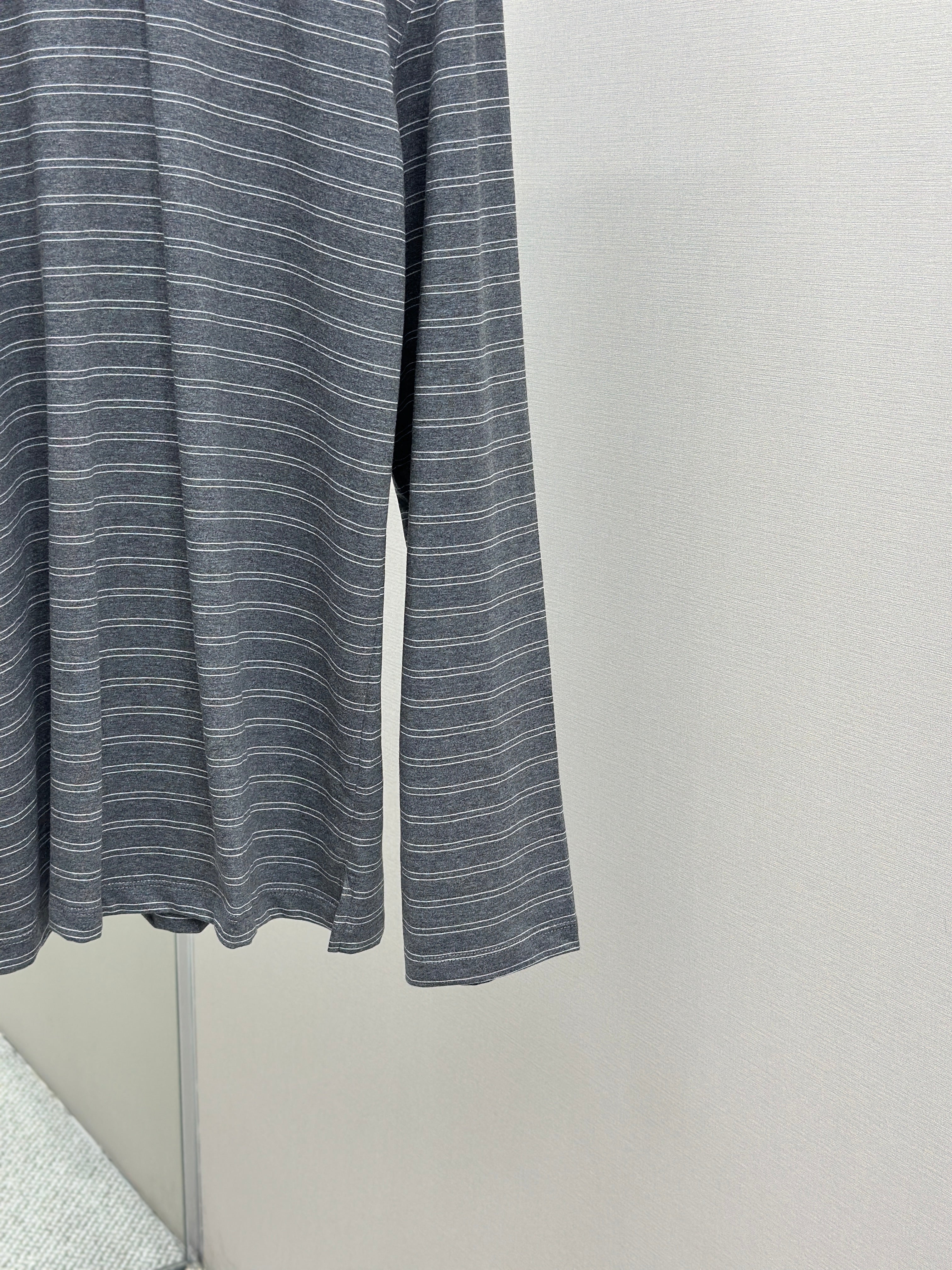 Pre-Owned Miu Miu Striped Polo Shirt – Like New Long-Sleeve Knit Top, Chic Minimalist Style
