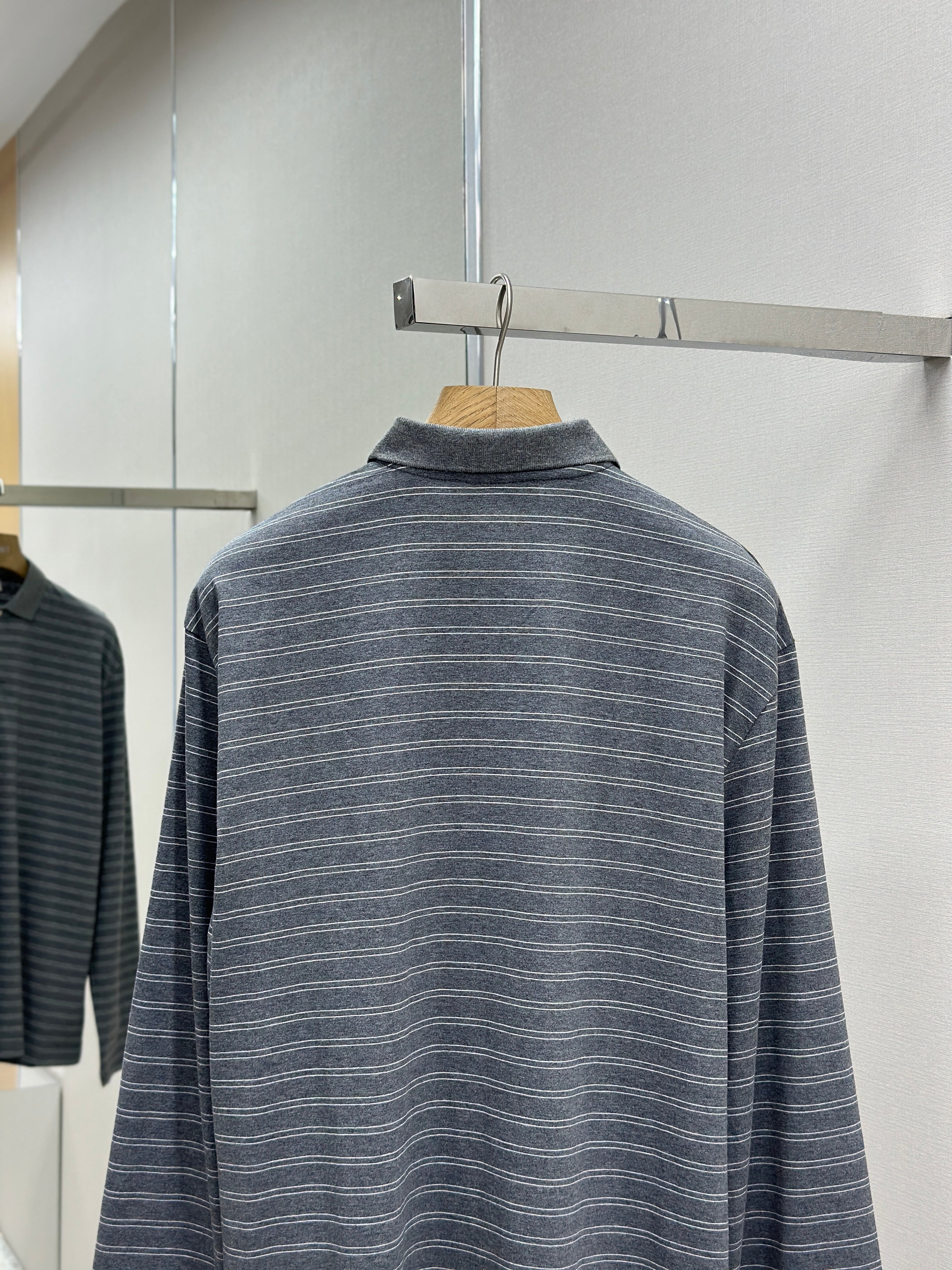 Pre-Owned Miu Miu Striped Polo Shirt – Like New Long-Sleeve Knit Top, Chic Minimalist Style