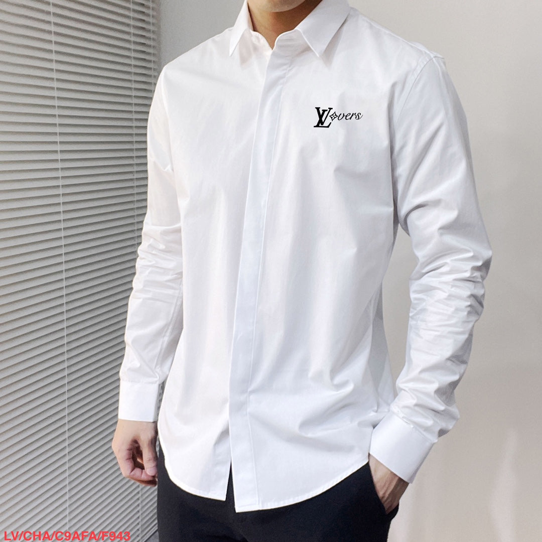 Pre-Owned Louis Vuitton Men’s White Long Sleeve Shirt – Classic Business Casual, Like New