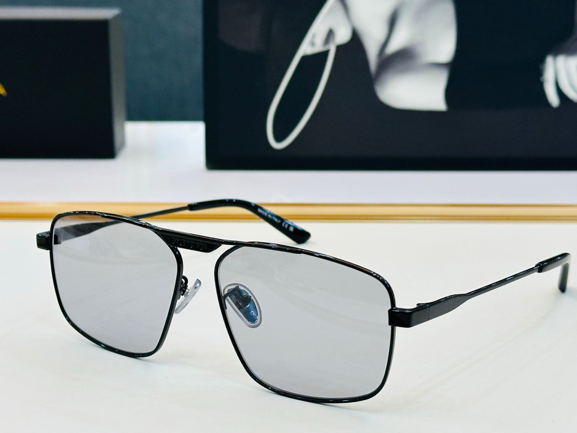 Pre-Owned Balenciaga BB0418SK Sunglasses – Authentic Metal Aviator Style