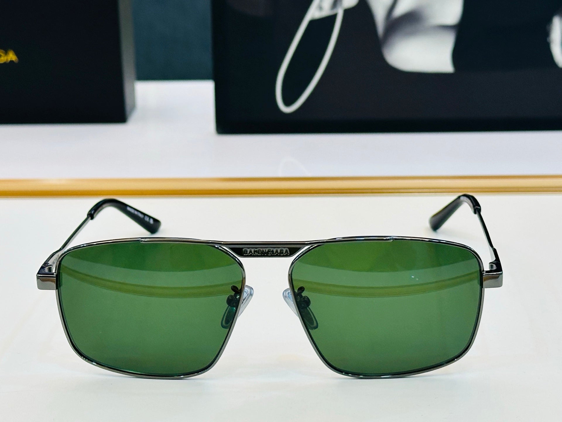 Pre-Owned Balenciaga BB0418SK Sunglasses – Authentic Metal Aviator Style