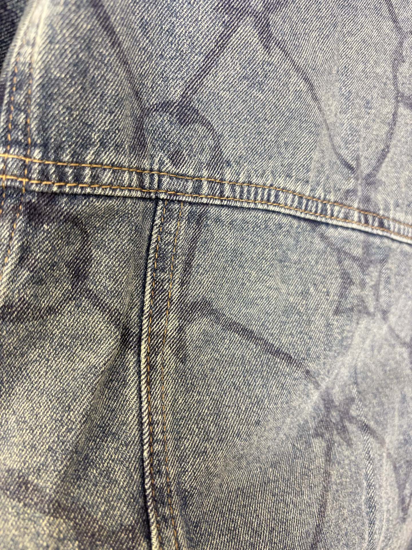 Pre-Owned LV Vintage Washed Denim Jacket – Classic Embroidery, Rare Collectible Piece