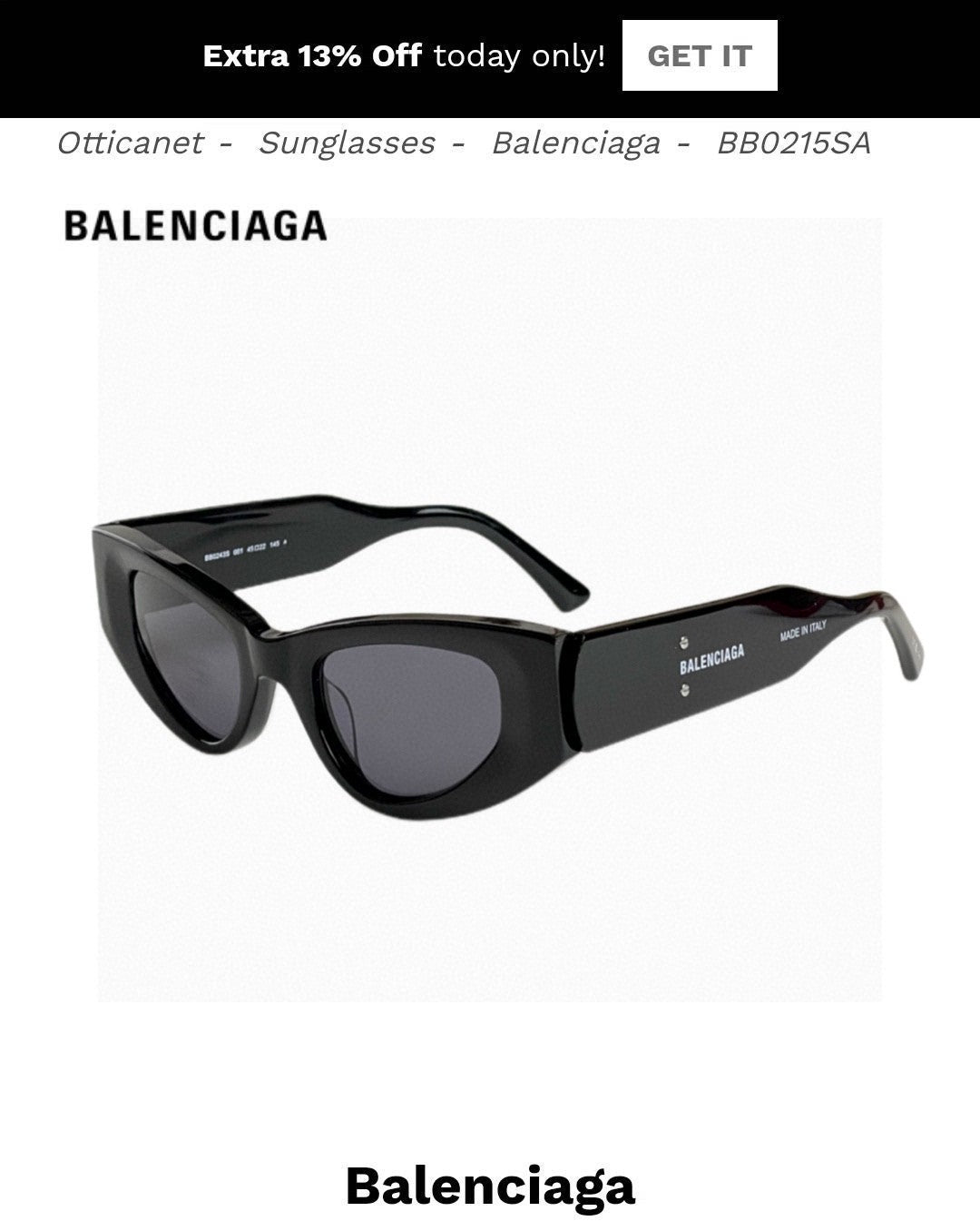 Pre-Owned Balenciaga BB0215SA Square Sunglasses – Authentic Luxury