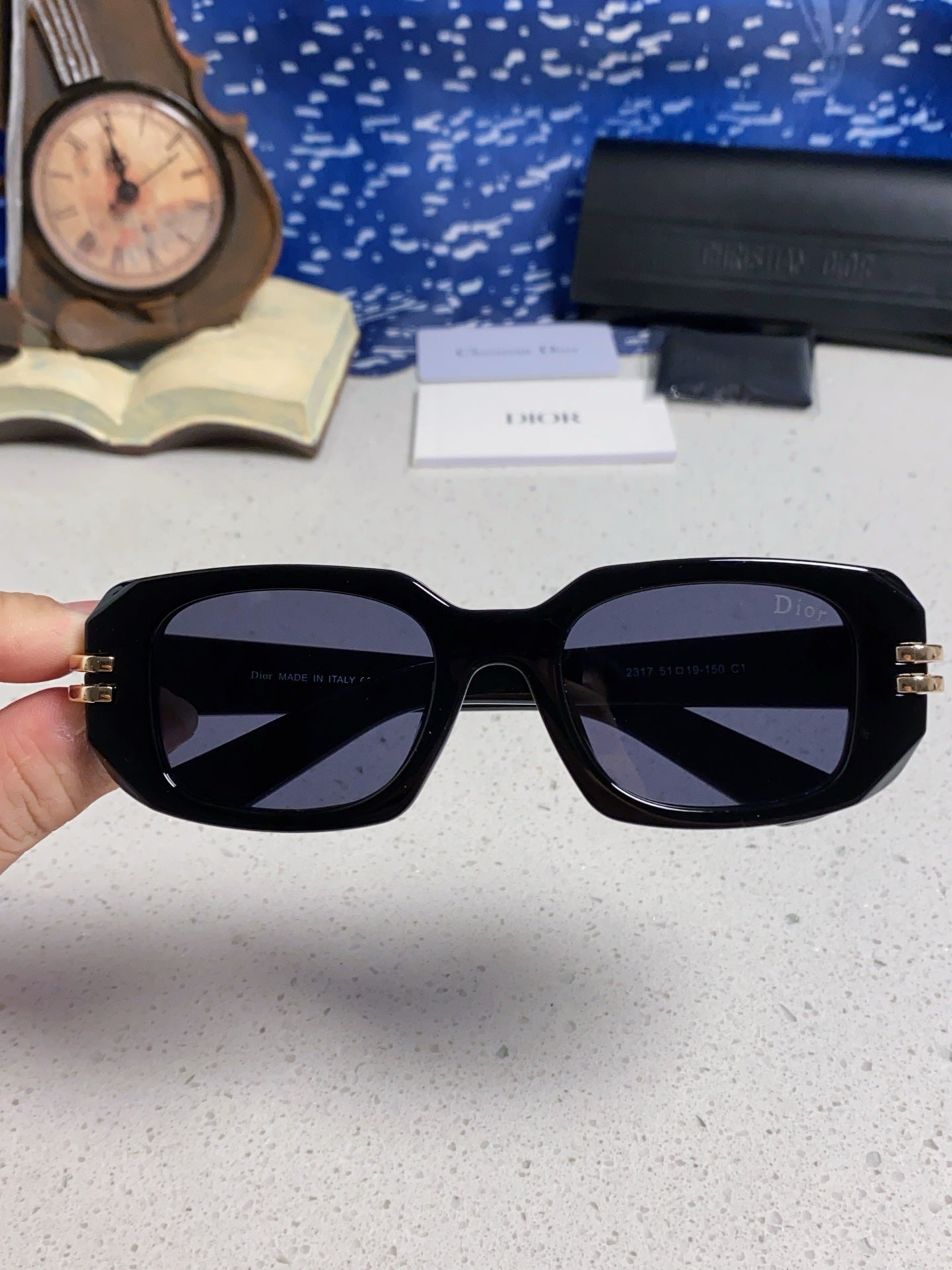 Pre-Owned Dior CDior S1I Square Sunglasses – Authentic Black & Gold Statement