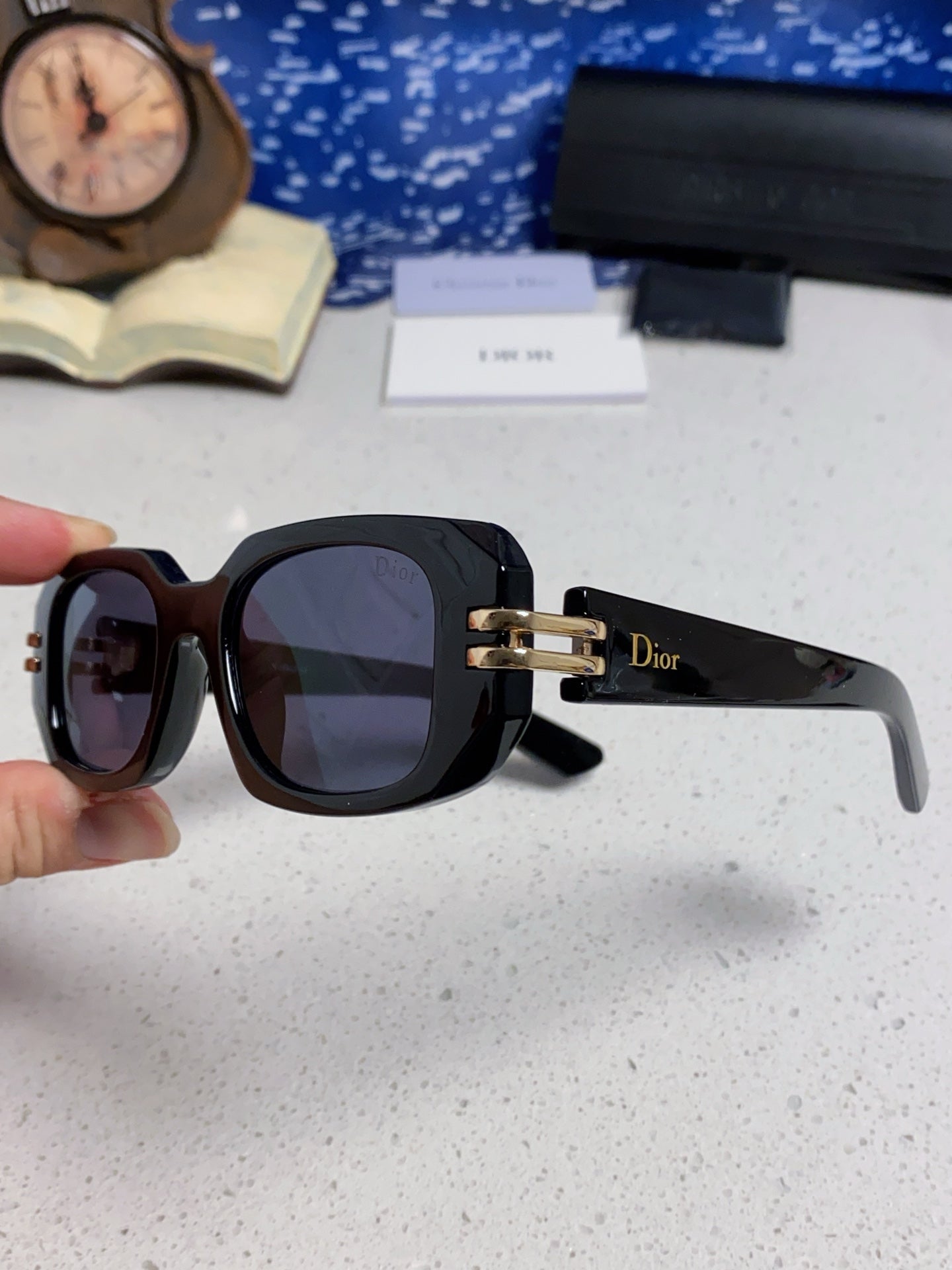 Pre-Owned Dior CDior S1I Square Sunglasses – Authentic Black & Gold Statement