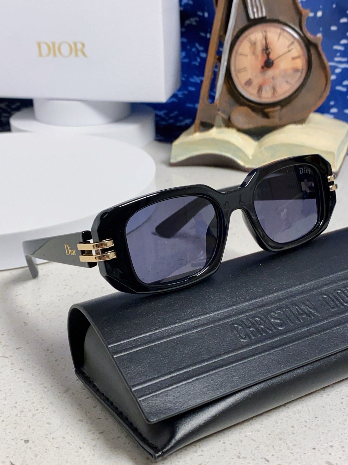 Pre-Owned Dior CDior S1I Square Sunglasses – Authentic Black & Gold Statement