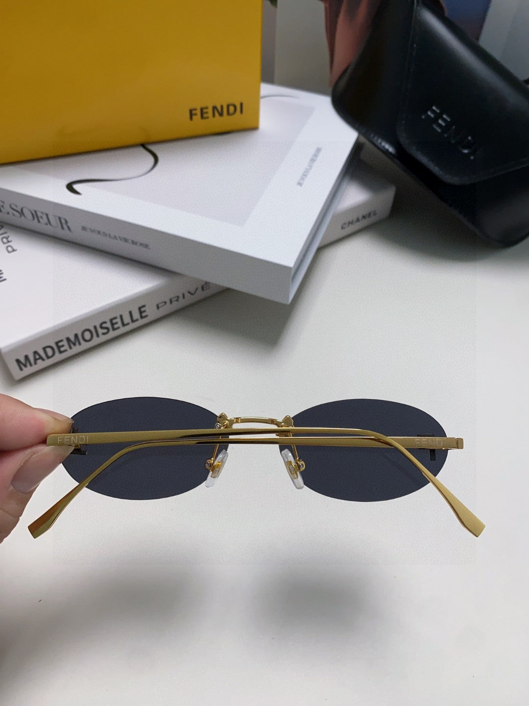 Fendi Rimless Oval Sunglasses | Unisex, Elegant, Pre-Loved