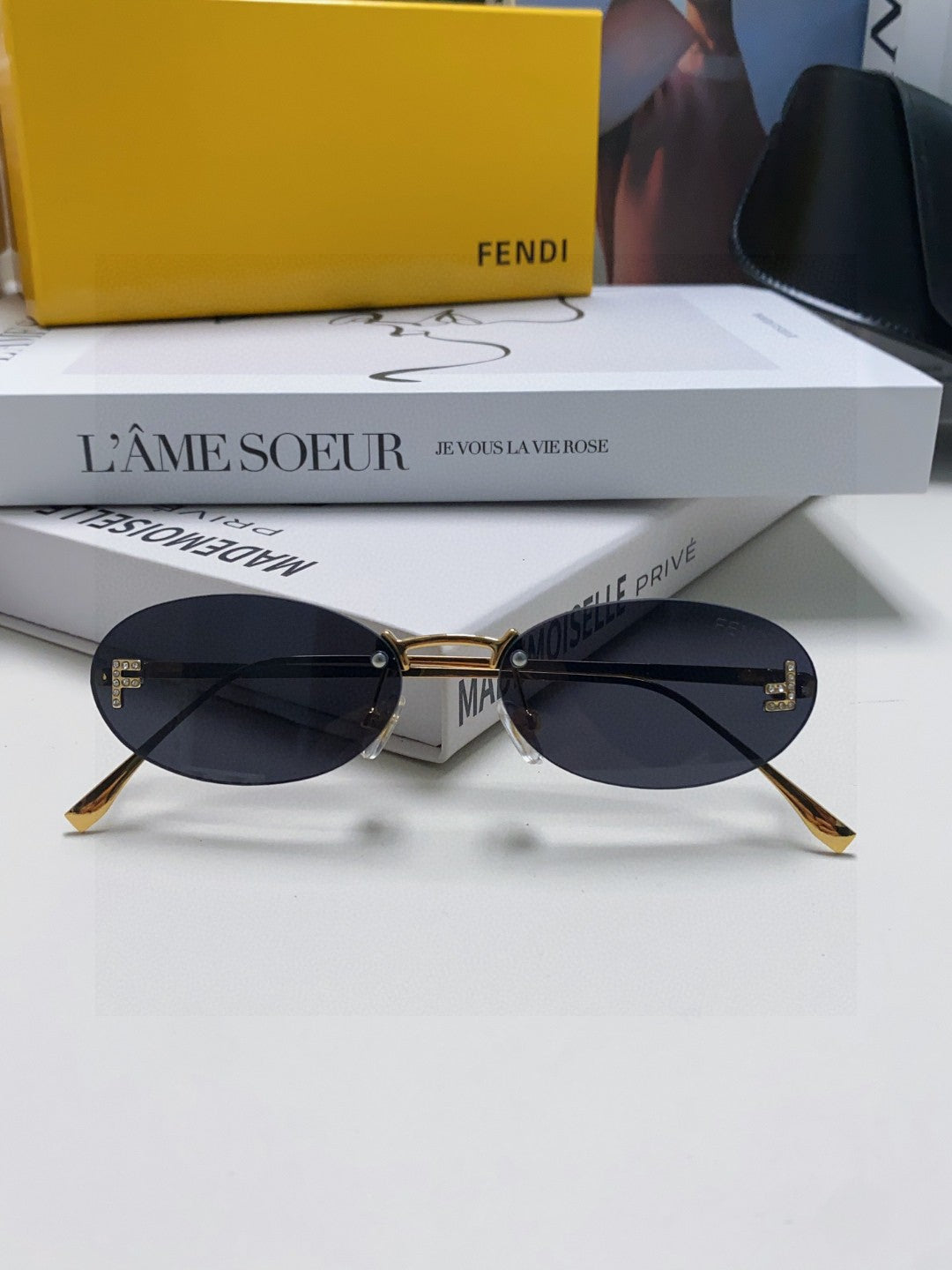 Fendi Rimless Oval Sunglasses | Unisex, Elegant, Pre-Loved