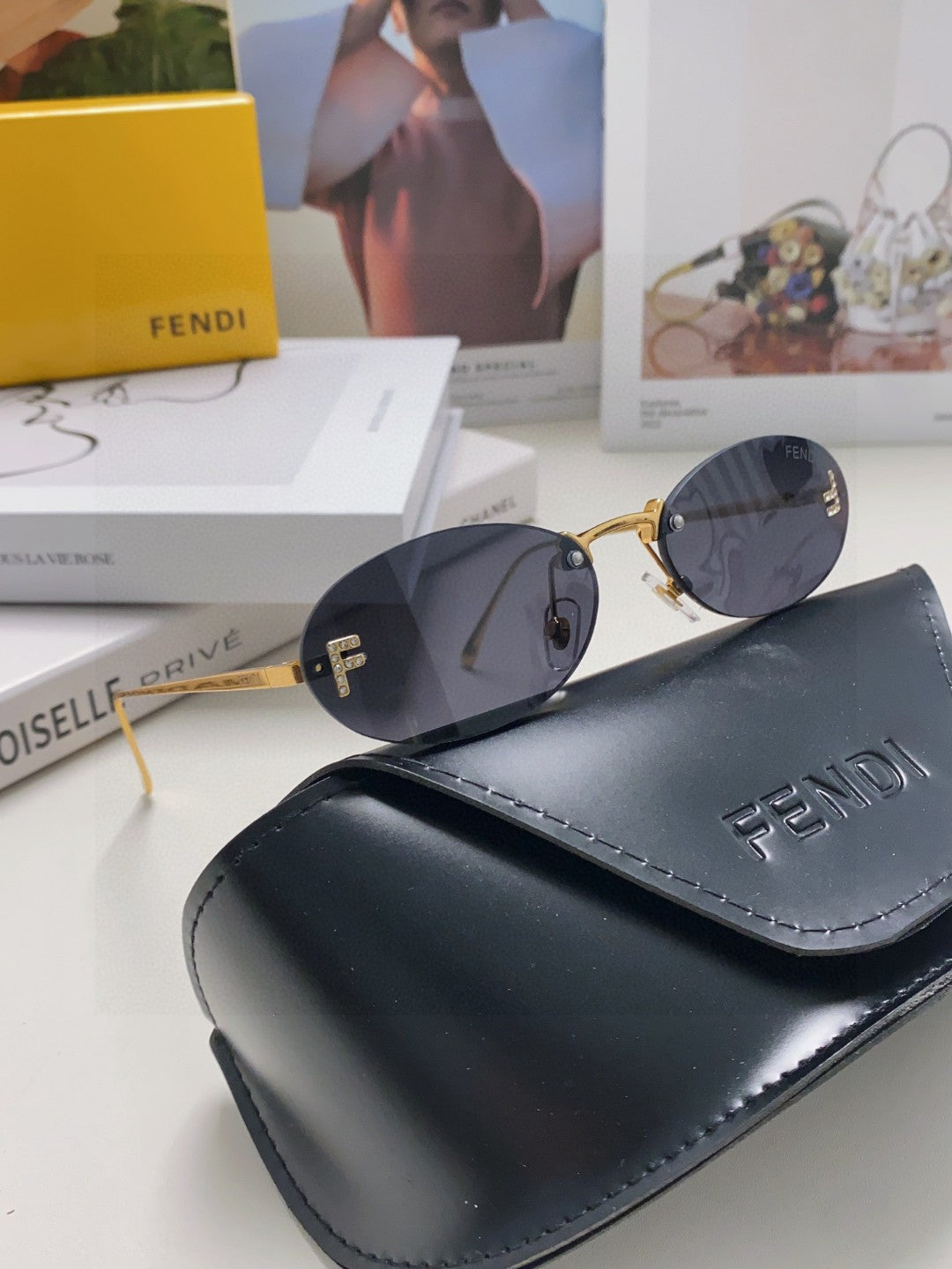 Fendi Rimless Oval Sunglasses | Unisex, Elegant, Pre-Loved