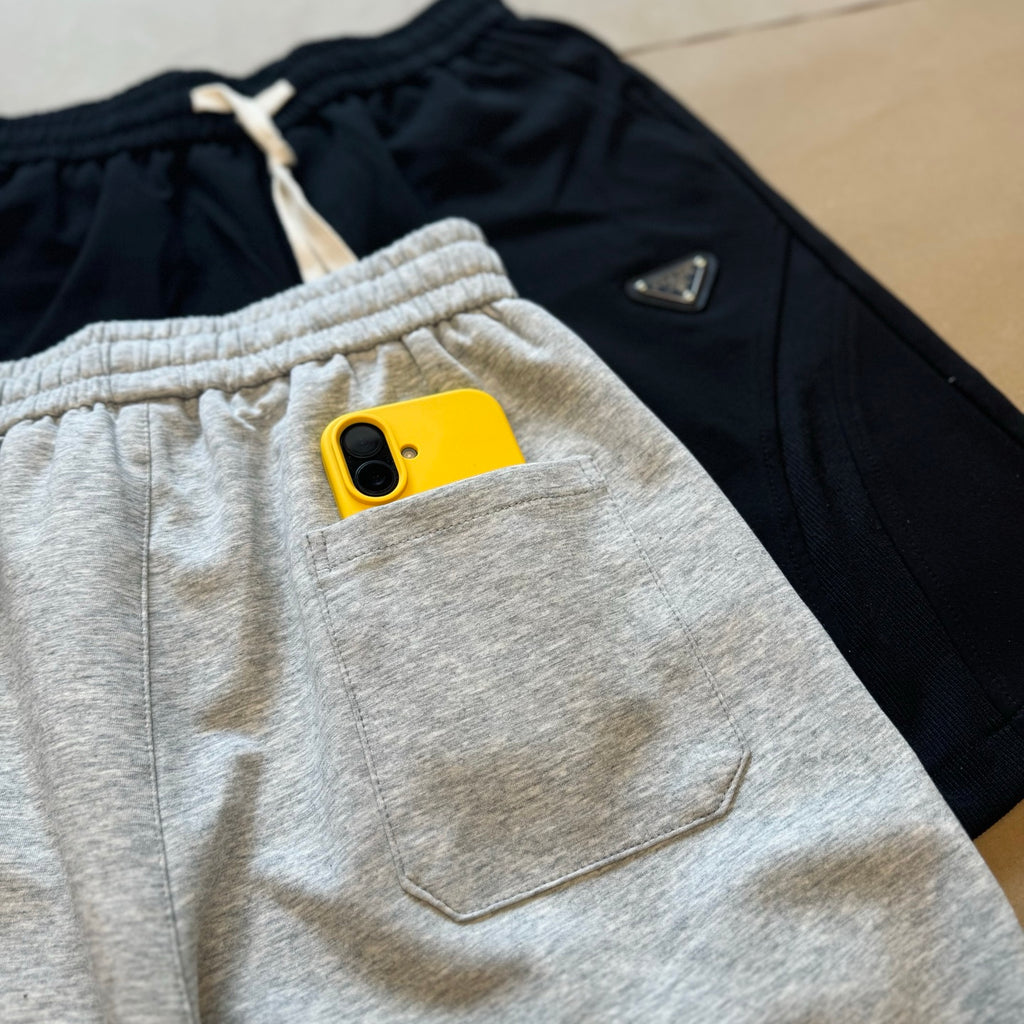 Pre-Owned Prada 2025FW Spiral Stitch Hybrid Tech Fabric Shorts