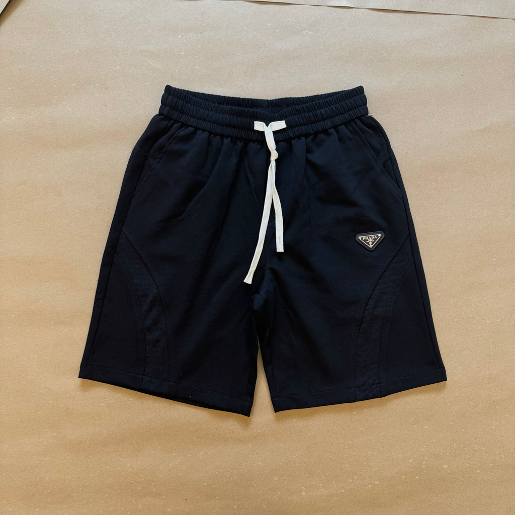 Pre-Owned Prada 2025FW Spiral Stitch Hybrid Tech Fabric Shorts