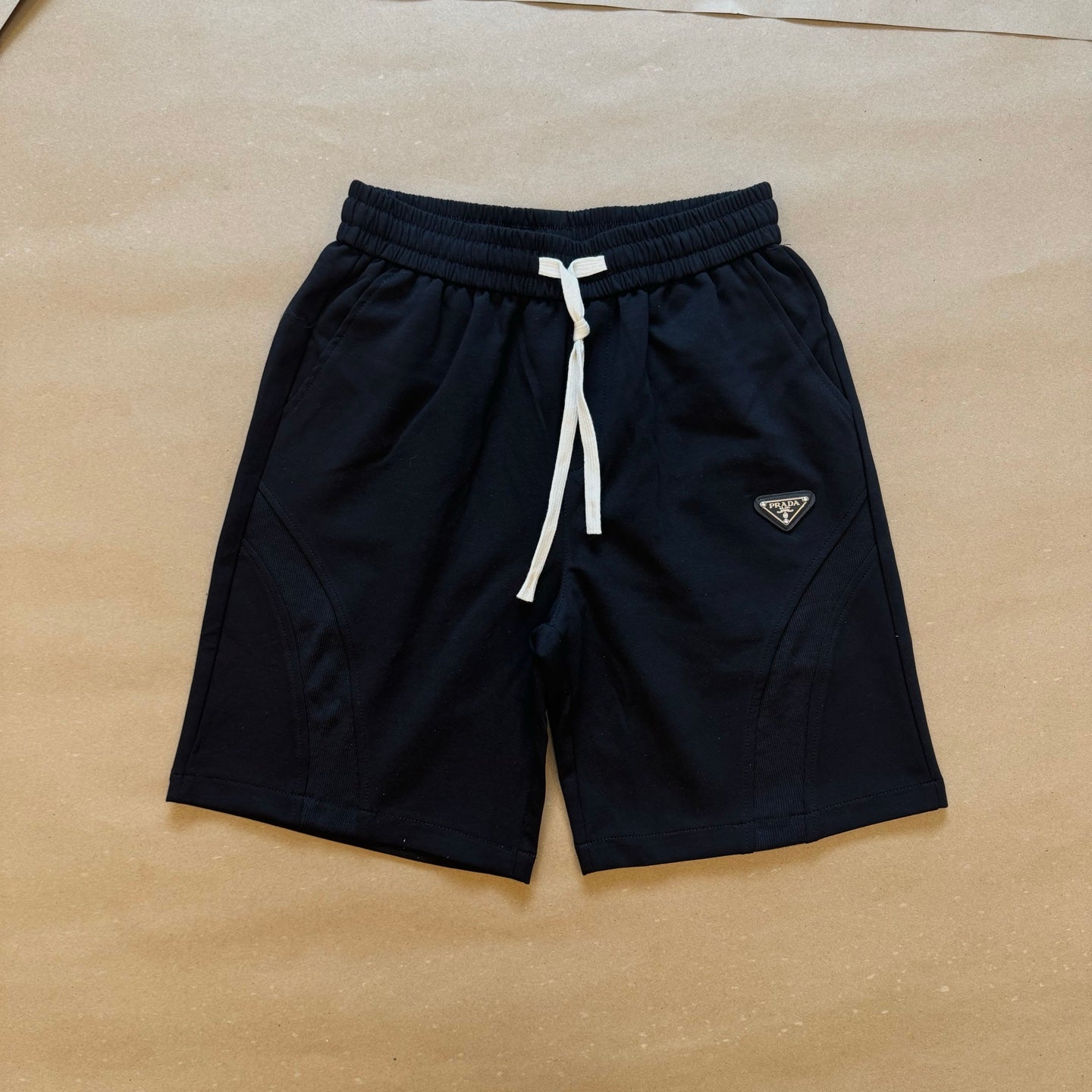 Pre-Owned Prada 2025FW Spiral Stitch Hybrid Tech Fabric Shorts