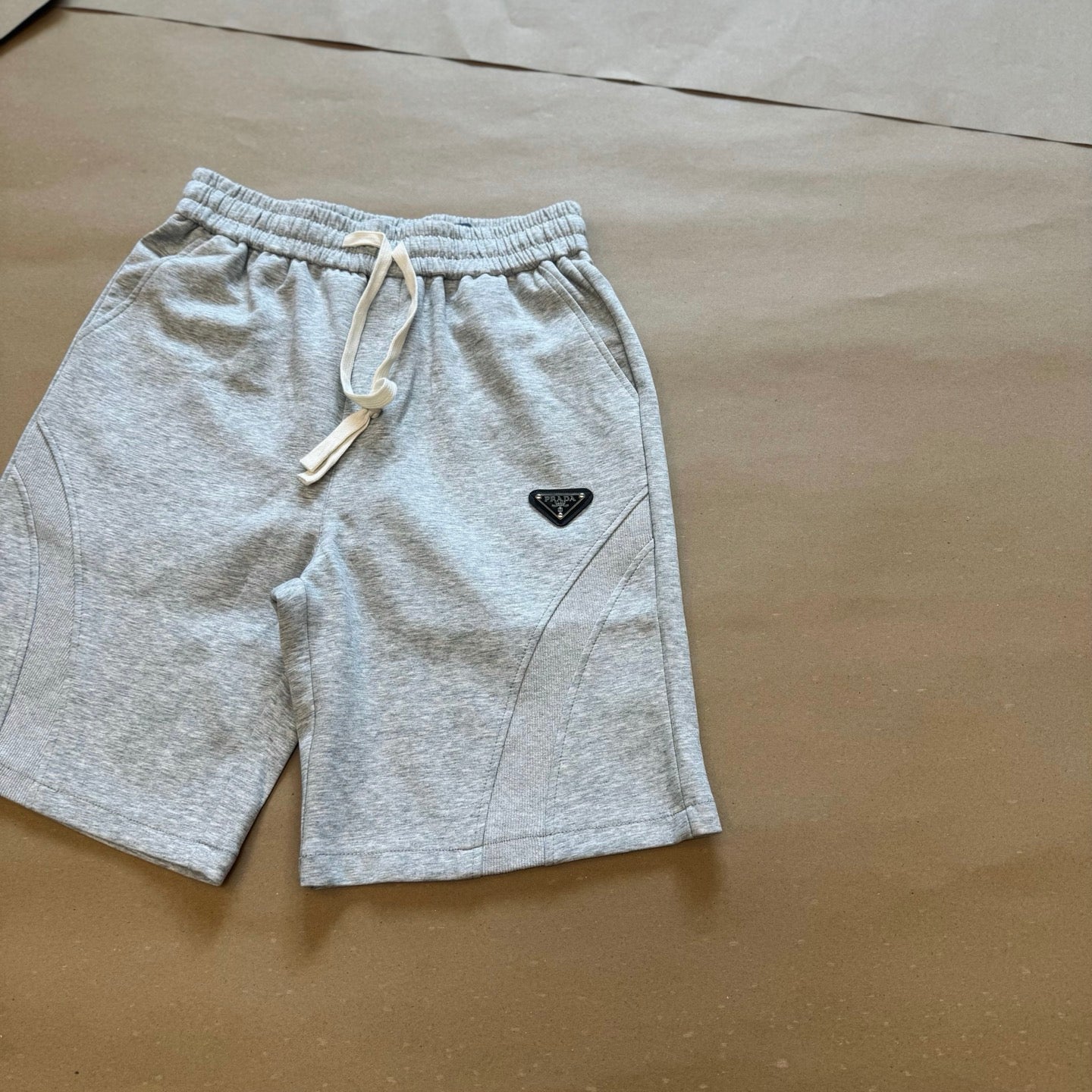 Pre-Owned Prada 2025FW Spiral Stitch Hybrid Tech Fabric Shorts
