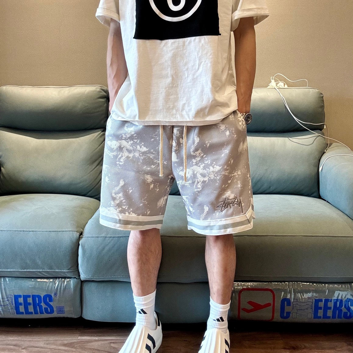 Pre-Owned Stussy 2024 Embroidered Logo Cargo Shorts