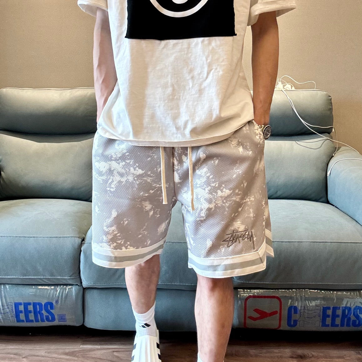 Pre-Owned Stussy 2024 Embroidered Logo Cargo Shorts