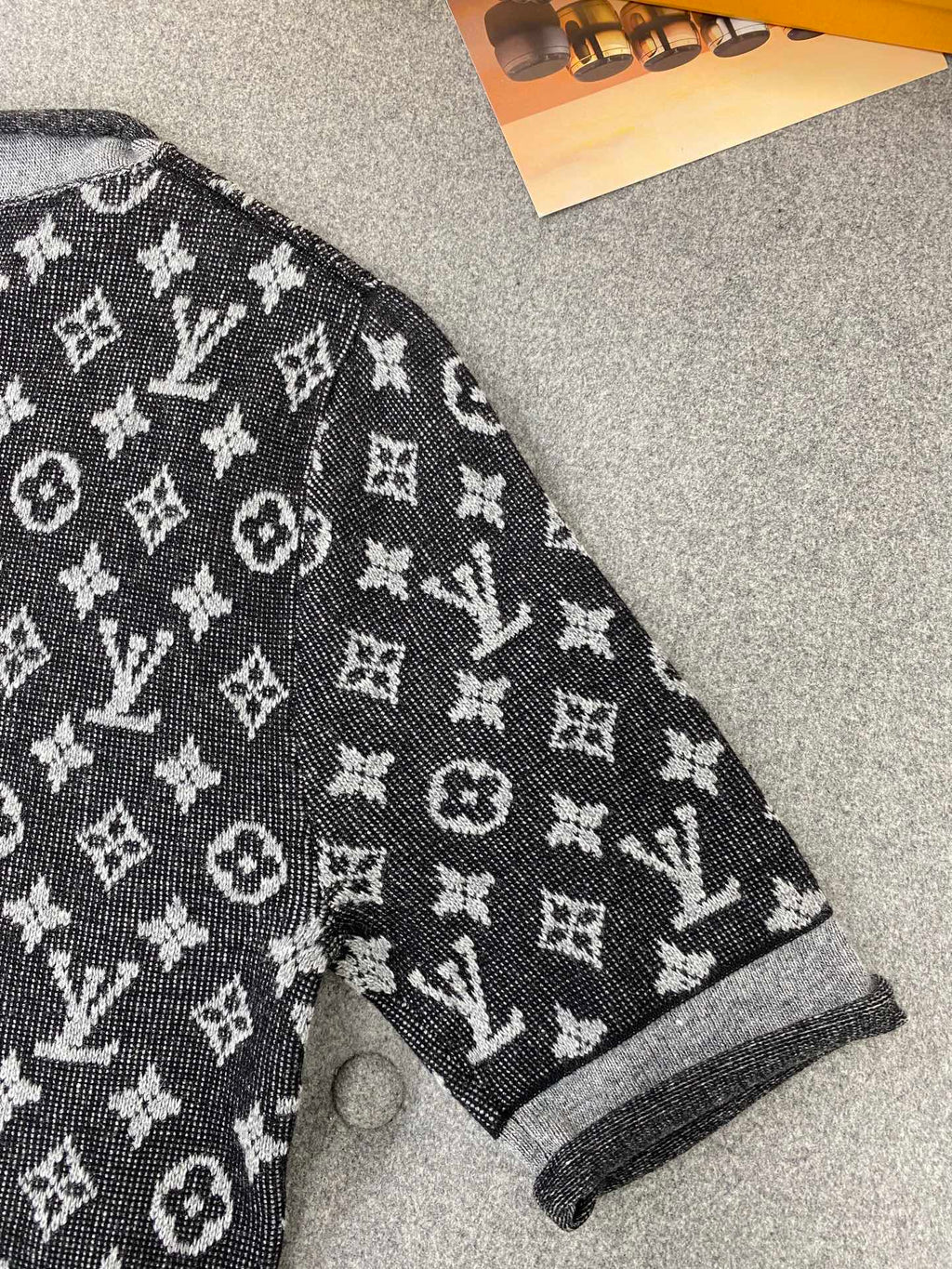 Pre-Owned LV Monogram Jacquard Knit T-Shirt – Luxury Short-Sleeve Top, Like New