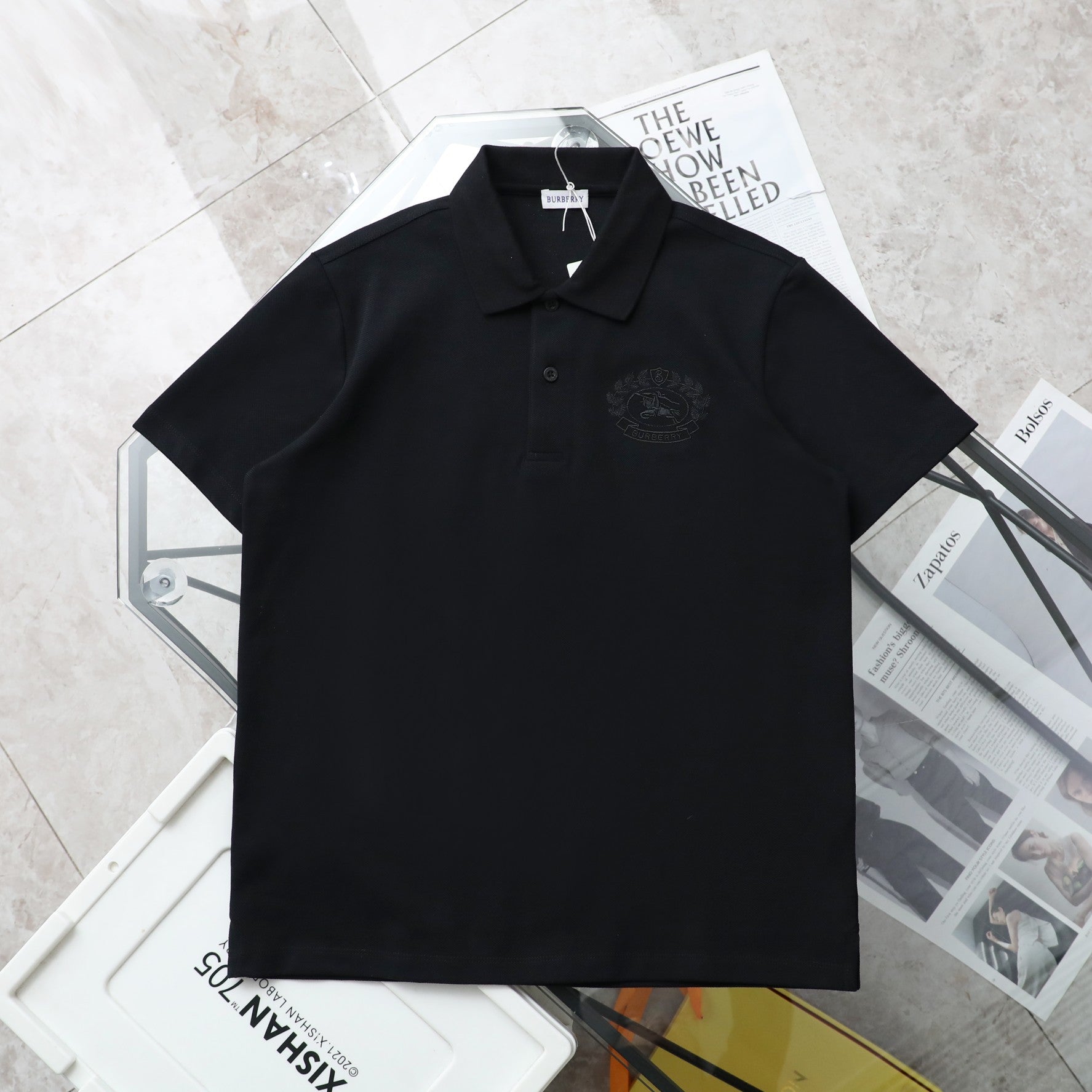 Pre-Owned BURBERRY Embroidered Crest Polo Shirt