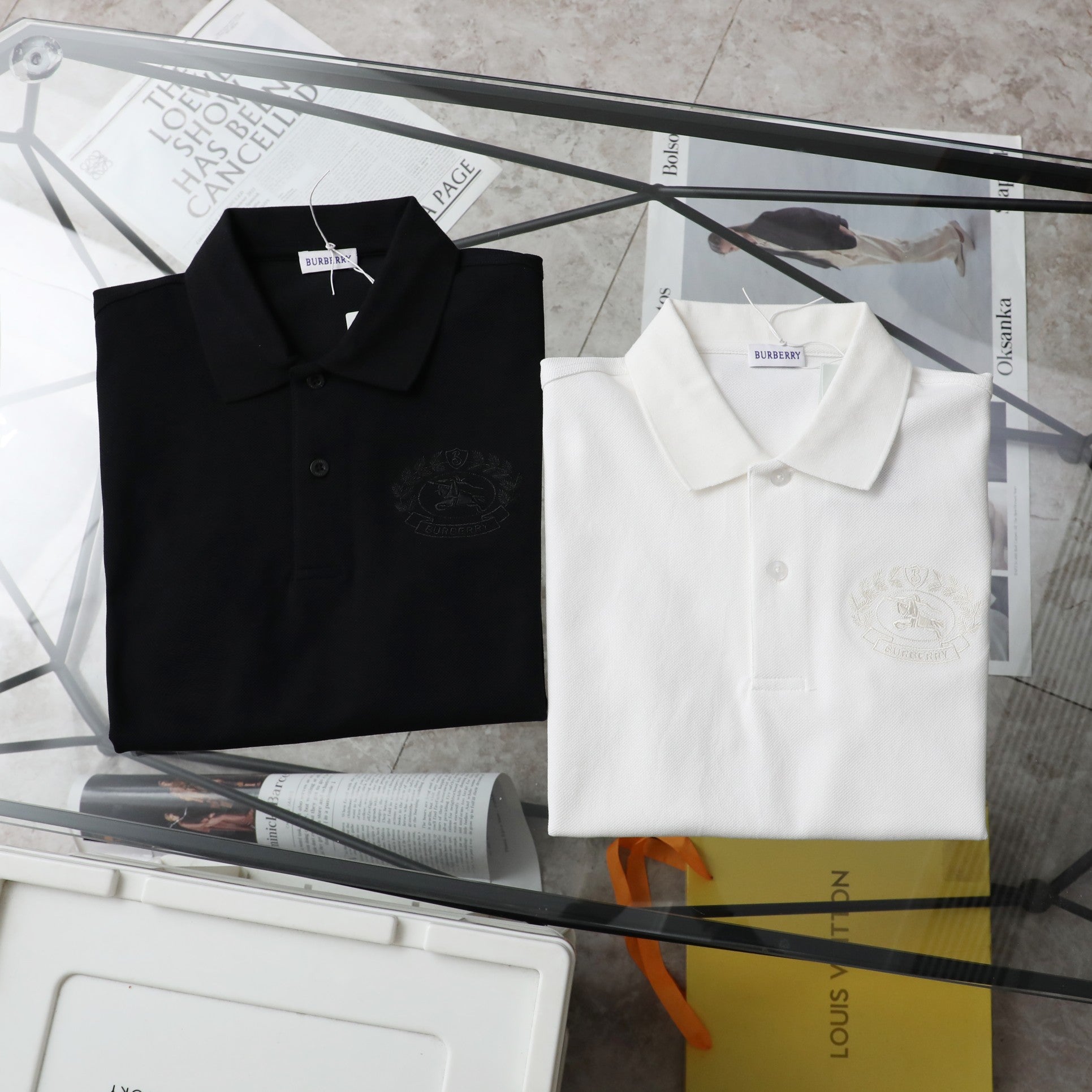 Pre-Owned BURBERRY Embroidered Crest Polo Shirt