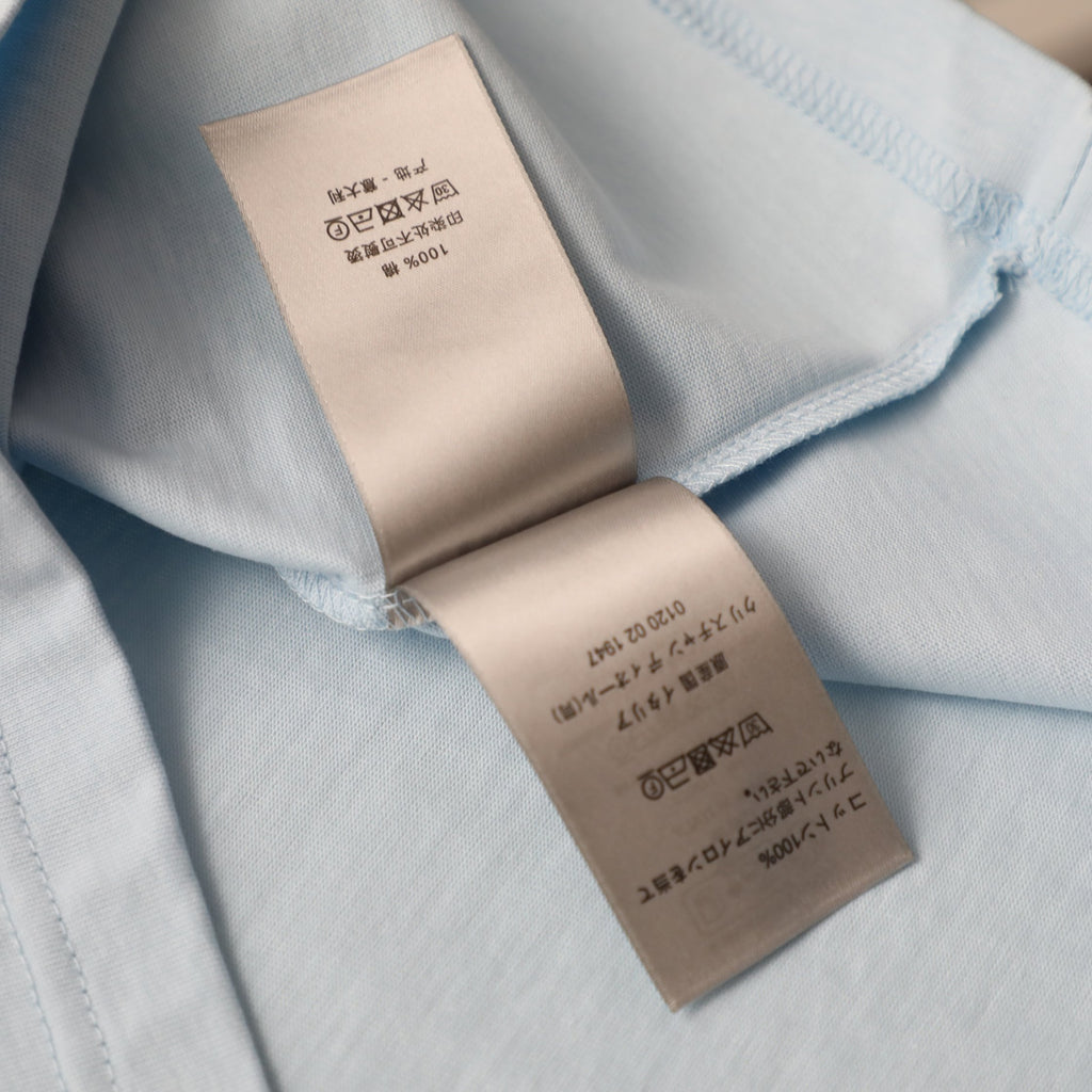 Pre-Owned Dior Embroidered Logo T-Shirt – Light Blue Crew Neck Tee, Minimalist Luxury Style