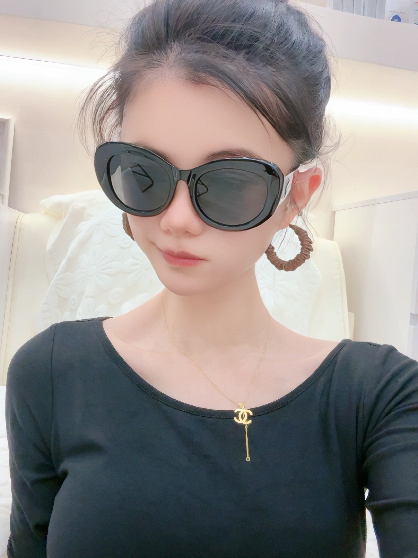 Chanel Oversized White Cat-Eye Sunglasses | Pre-Loved Luxe Expression