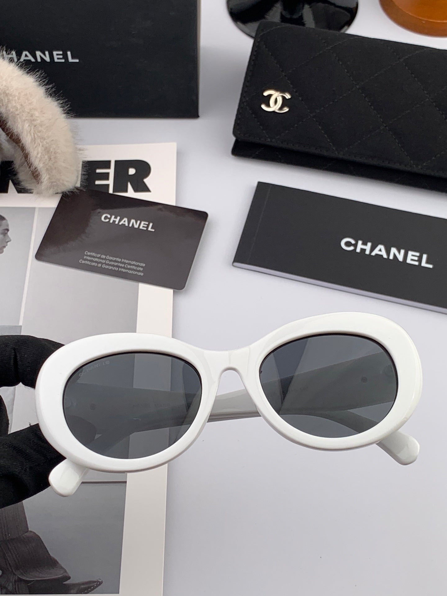 Chanel Oversized White Cat-Eye Sunglasses | Pre-Loved Luxe Expression