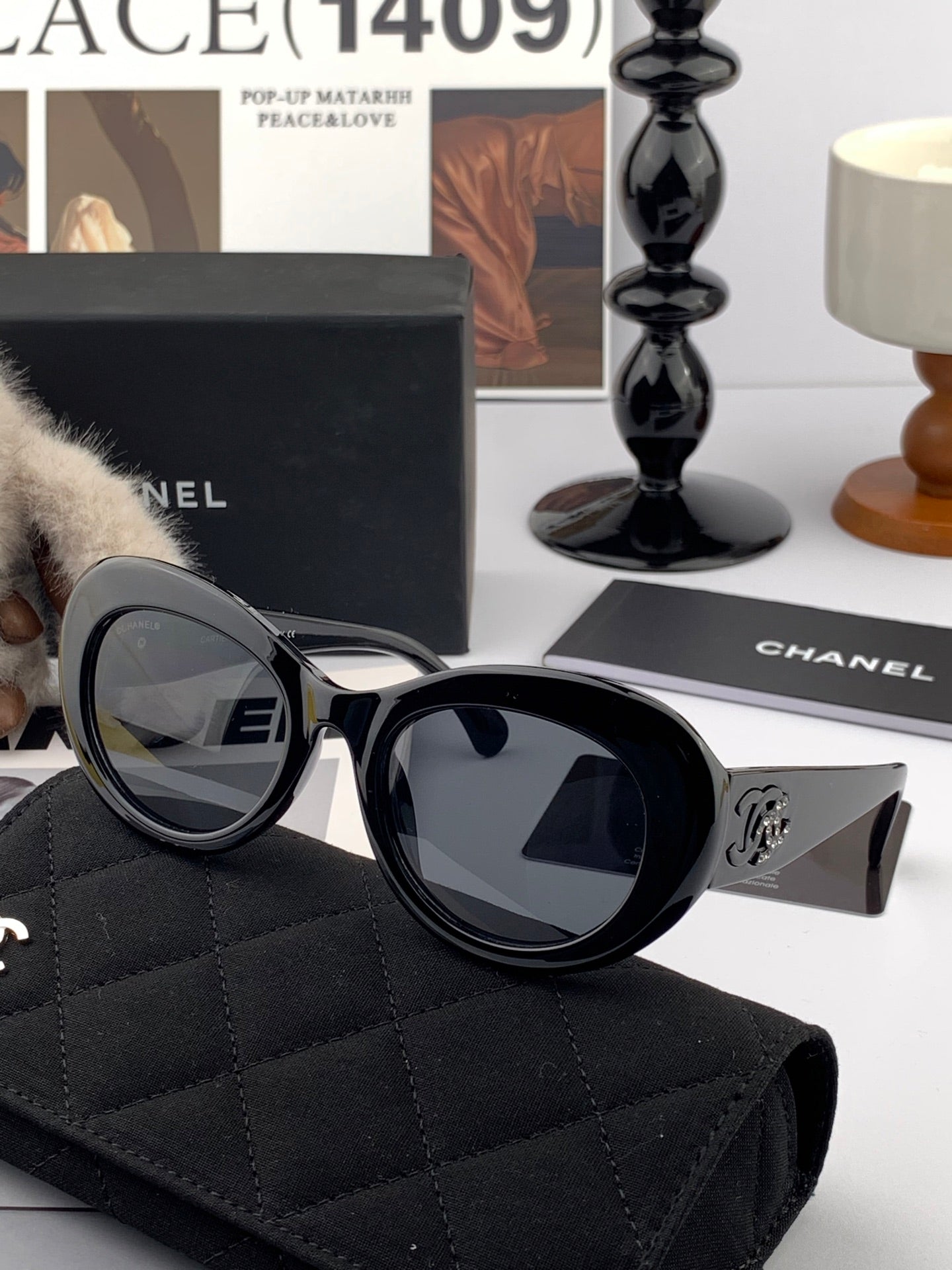 Chanel Oversized White Cat-Eye Sunglasses | Pre-Loved Luxe Expression