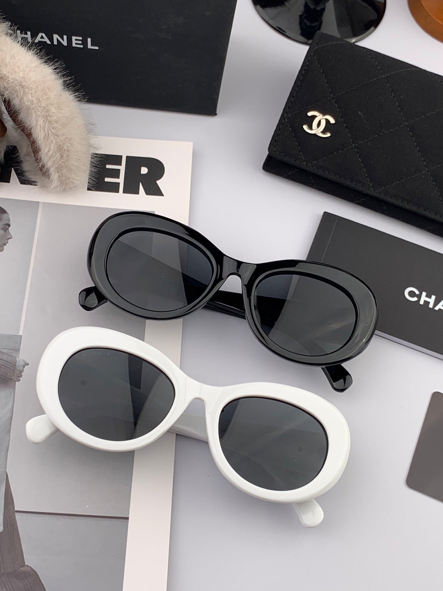 Chanel Oversized White Cat-Eye Sunglasses | Pre-Loved Luxe Expression