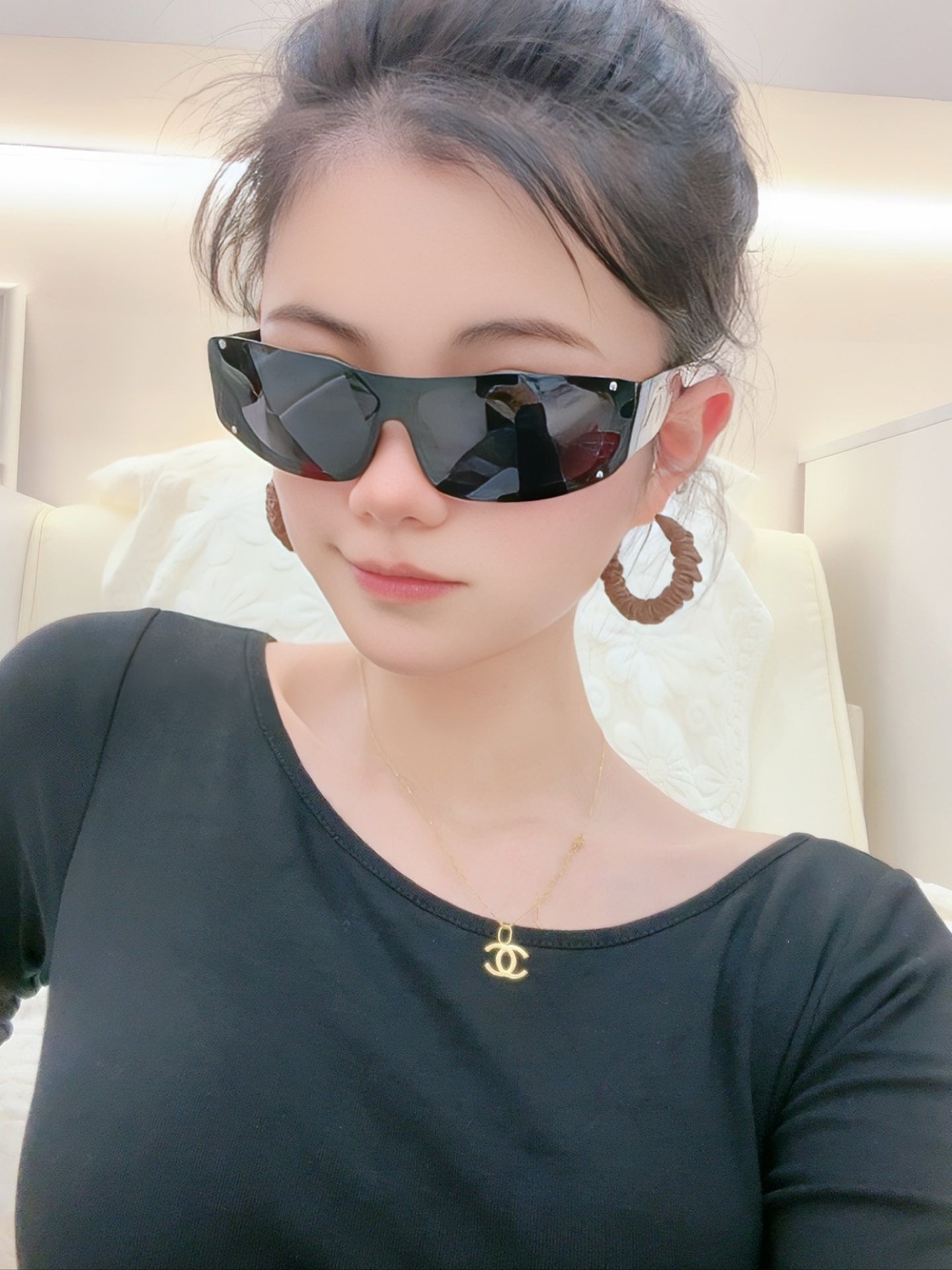 Chanel Oversized Shield Sunglasses | Pre-Loved Sport-Chic