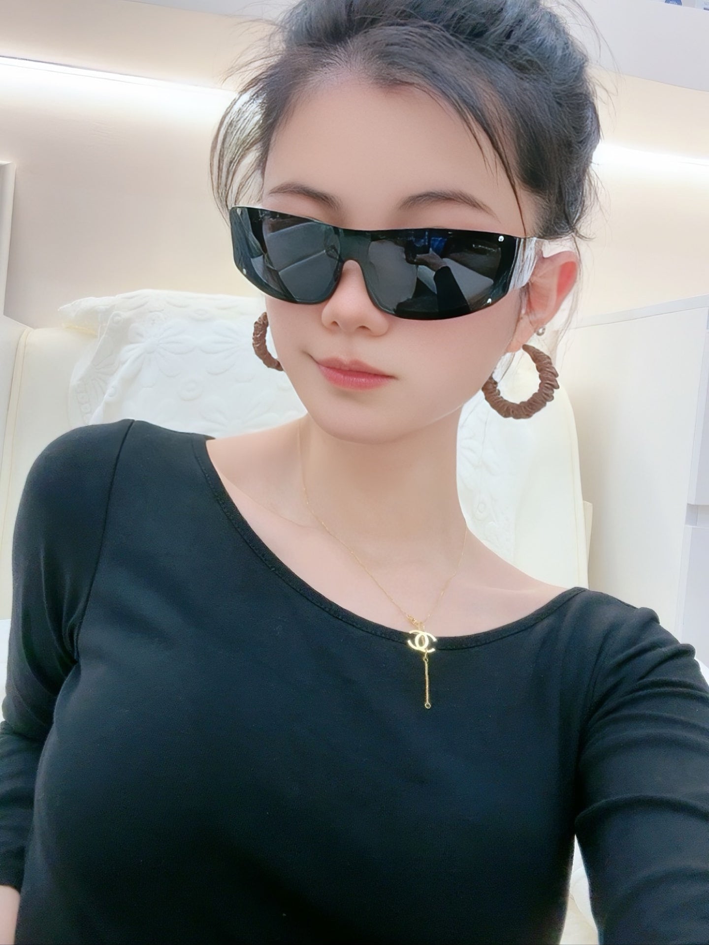 Chanel Oversized Shield Sunglasses | Pre-Loved Sport-Chic
