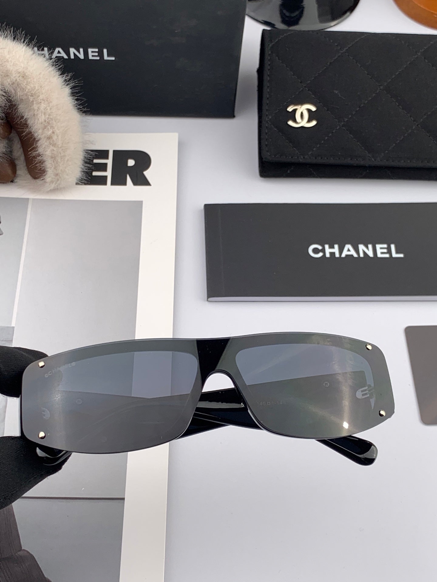 Chanel Oversized Shield Sunglasses | Pre-Loved Sport-Chic