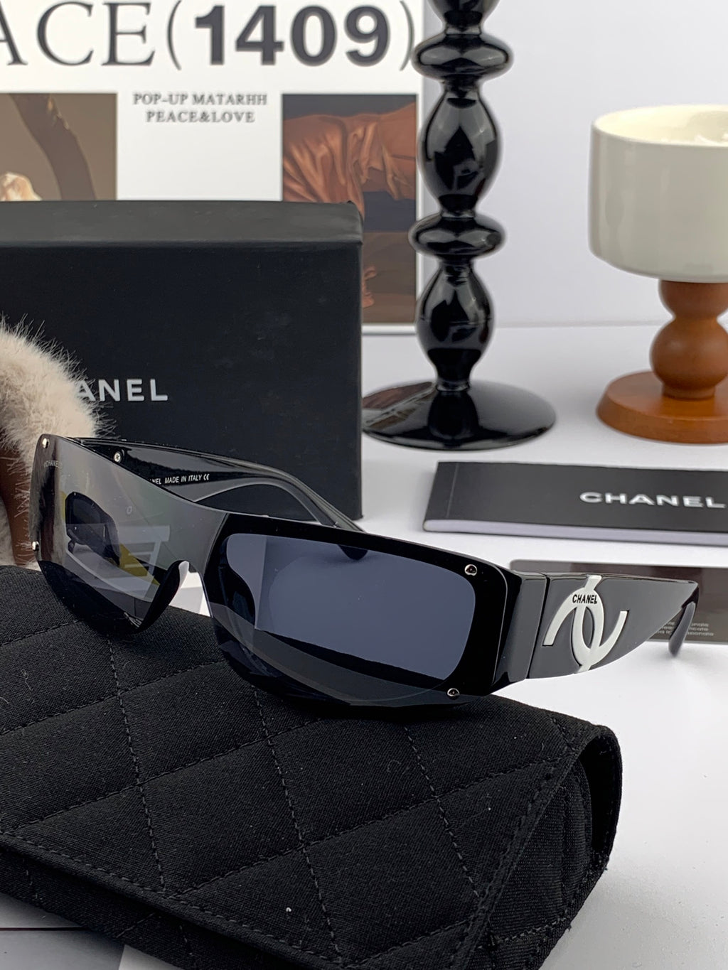 Chanel Oversized Shield Sunglasses | Pre-Loved Sport-Chic