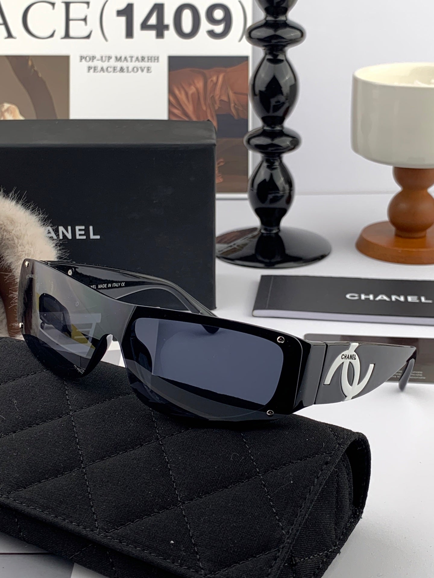 Chanel Oversized Shield Sunglasses | Pre-Loved Sport-Chic