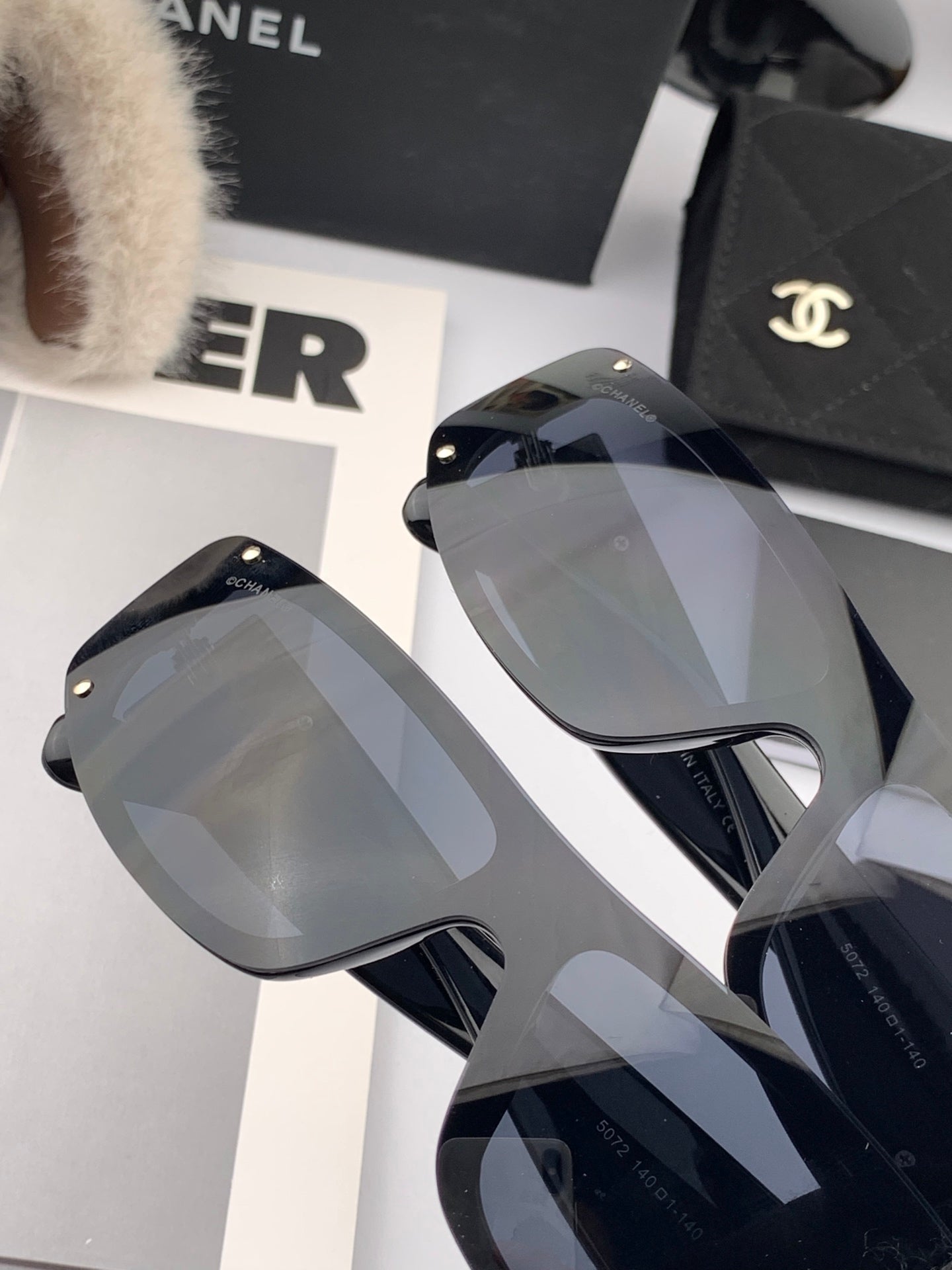 Chanel Oversized Shield Sunglasses | Pre-Loved Sport-Chic
