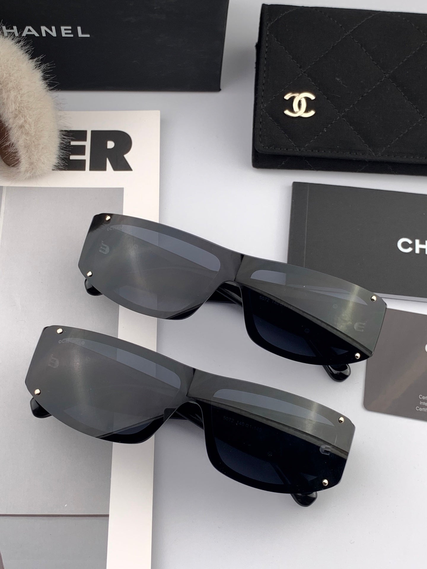Chanel Oversized Shield Sunglasses | Pre-Loved Sport-Chic