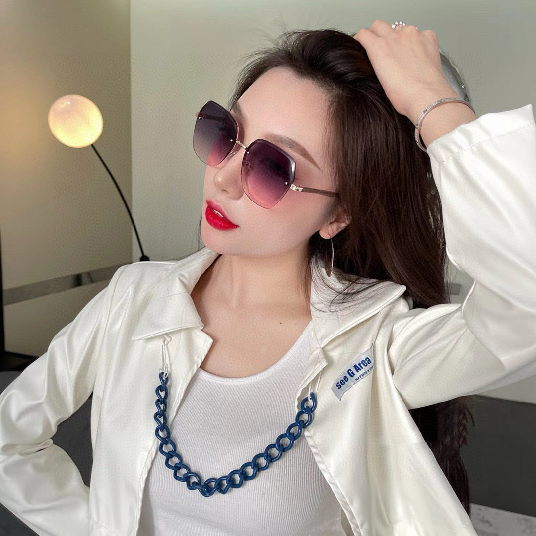 Authentic Pre-Owned Chanel Rimless Sunglasses – Soft Lilac Chic