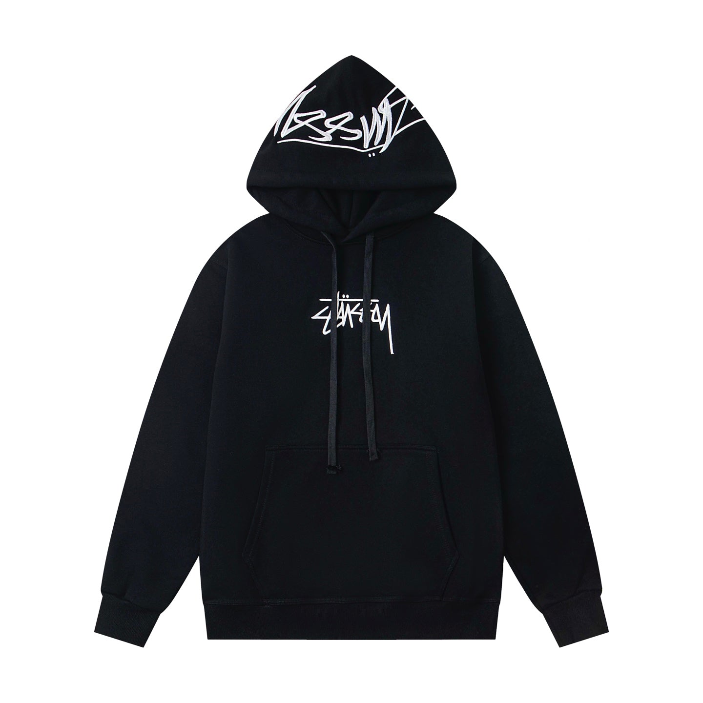 Pre-Owned Stussy Logo Embroidered Hoodie – Retro Streetwear Unisex Pullover, Like New Condition
