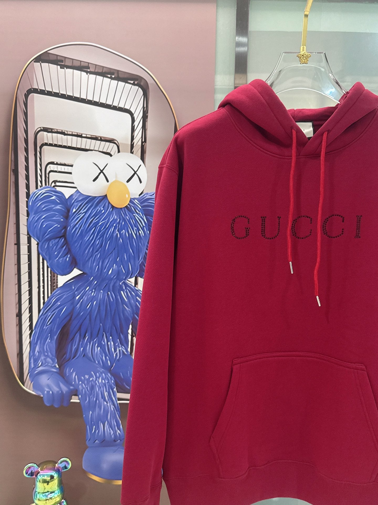 Pre-Owned Gucci Oversized Hoodie – Like New Red Logo Sweatshirt, Luxury Streetwear Essential