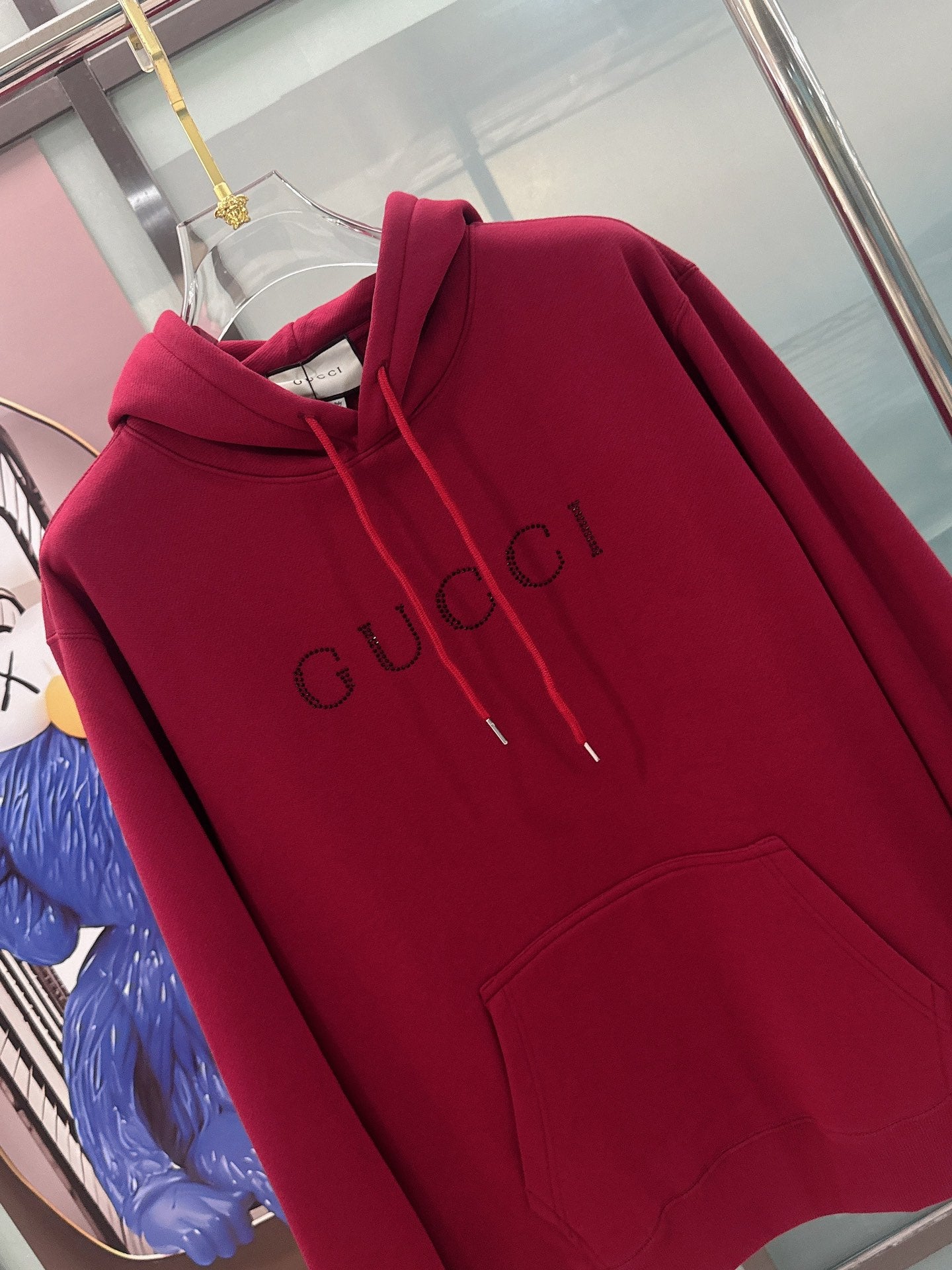 Pre-Owned Gucci Oversized Hoodie – Like New Red Logo Sweatshirt, Luxury Streetwear Essential