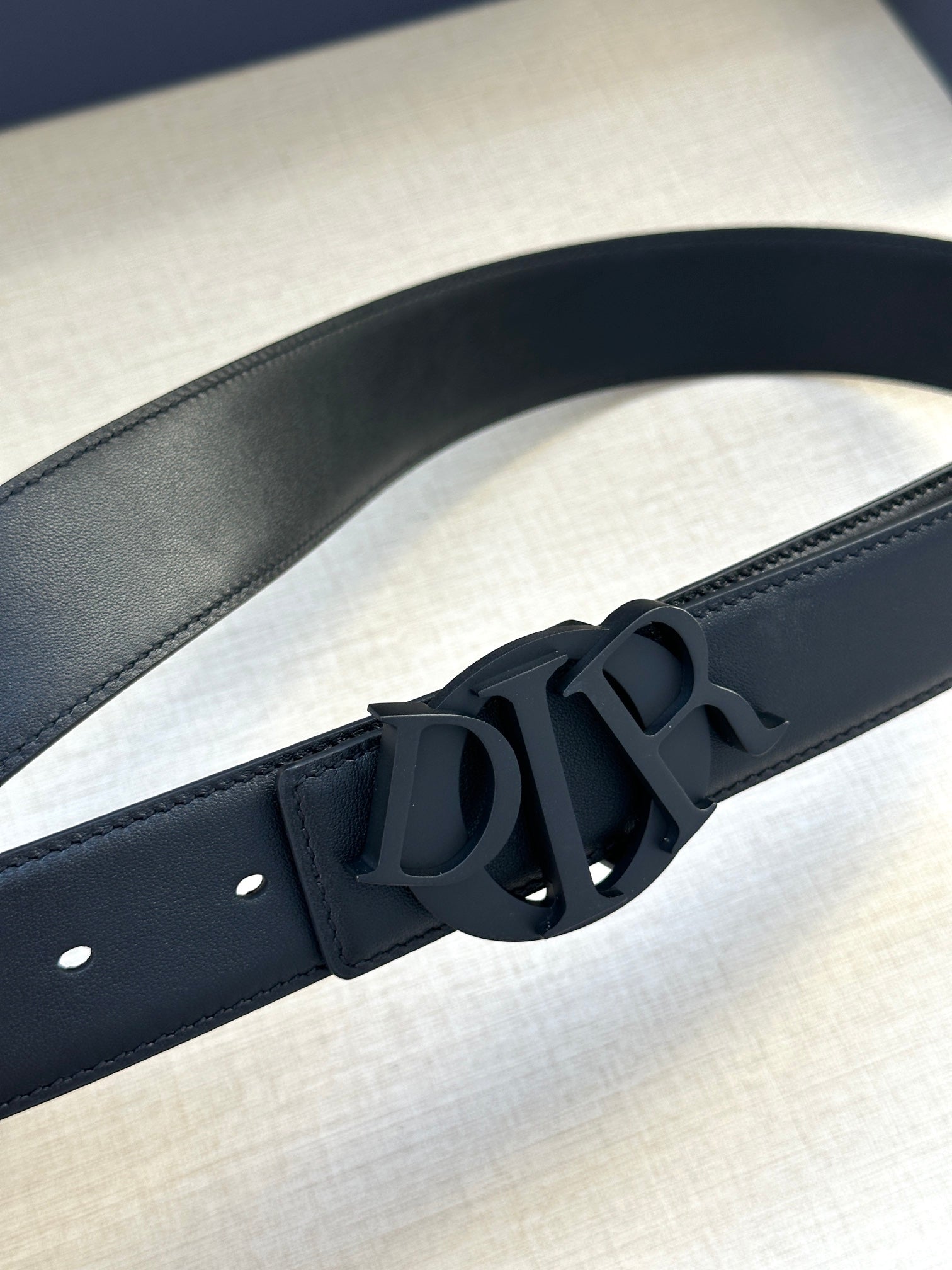 Pre-Owned Dior Charm Men’s Belt 3.5cm Stainless Steel & Gold-tone Buckle