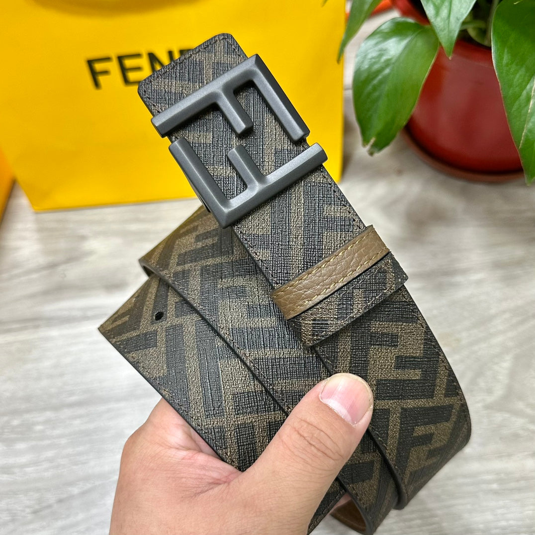 FENDI Reversible Cuoio Romano Leather Belt 4.0cm with FF Buckle