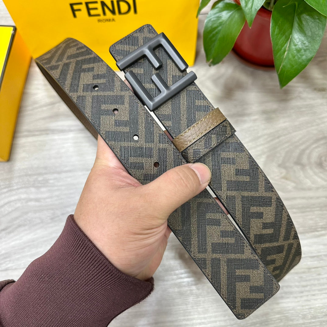 FENDI Reversible Cuoio Romano Leather Belt 4.0cm with FF Buckle