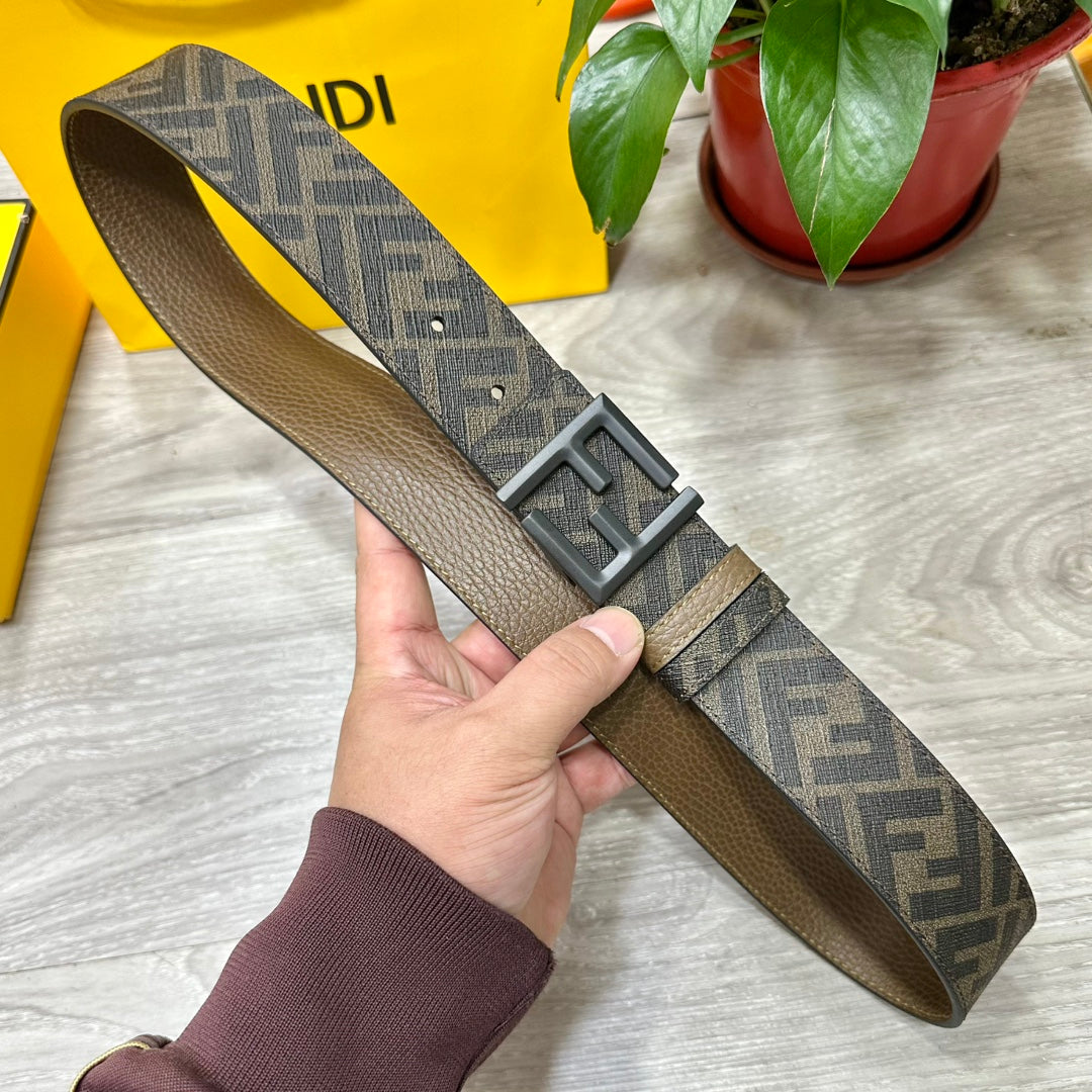 FENDI Reversible Cuoio Romano Leather Belt 4.0cm with FF Buckle