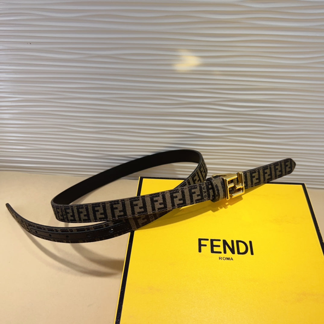FENDI Monogram NFC Buckle Leather Belt 2.0cm