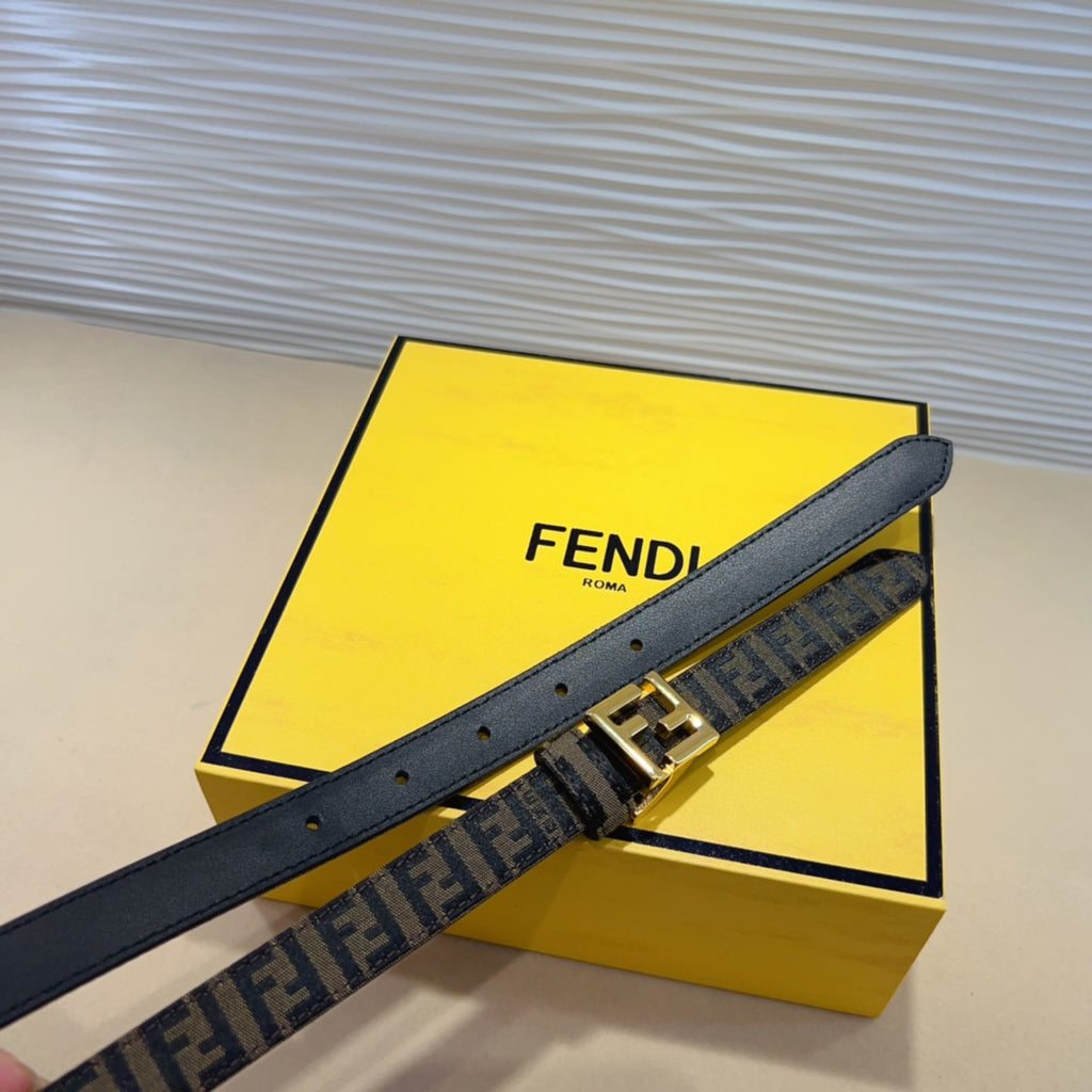 FENDI Monogram NFC Buckle Leather Belt 2.0cm
