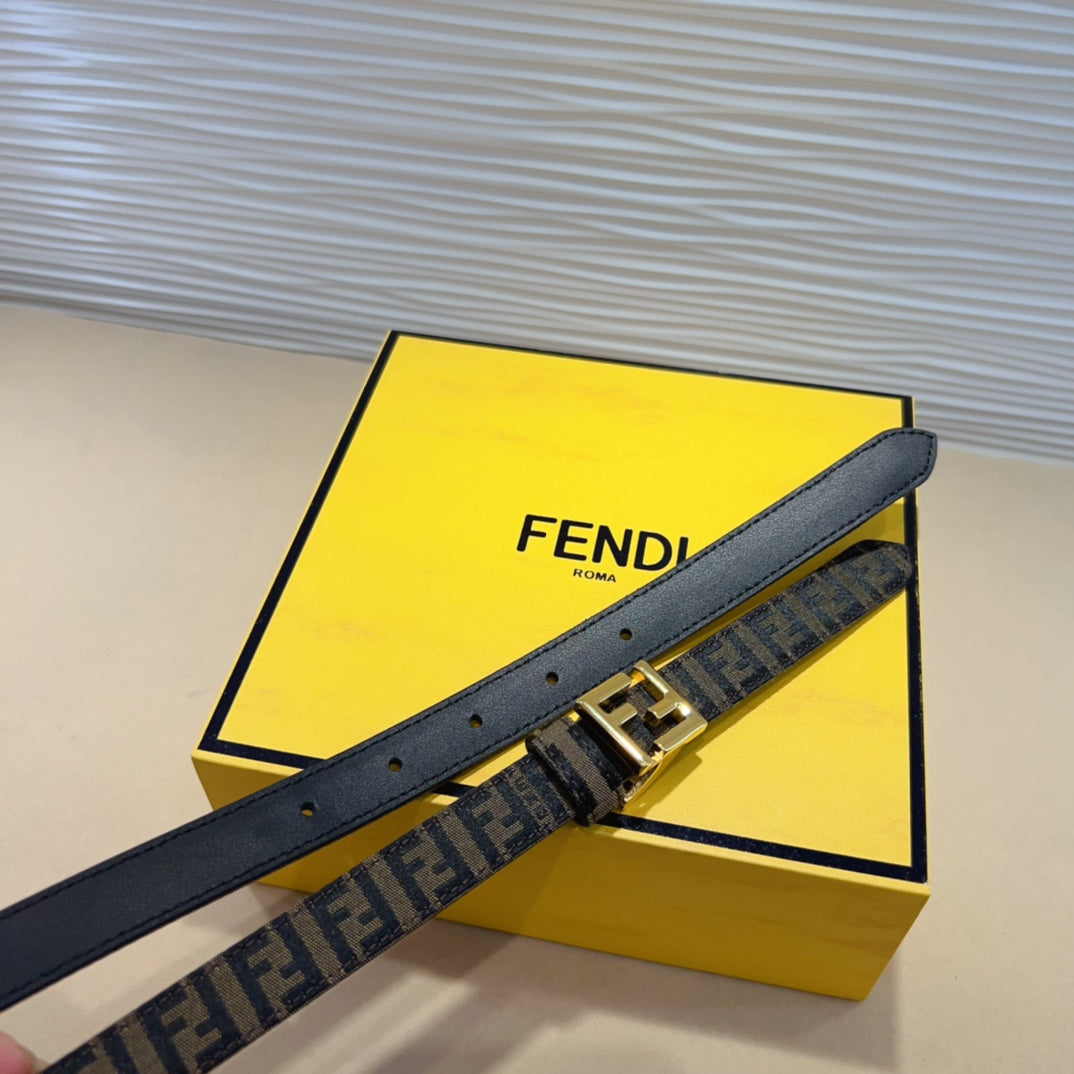FENDI Monogram NFC Buckle Leather Belt 2.0cm