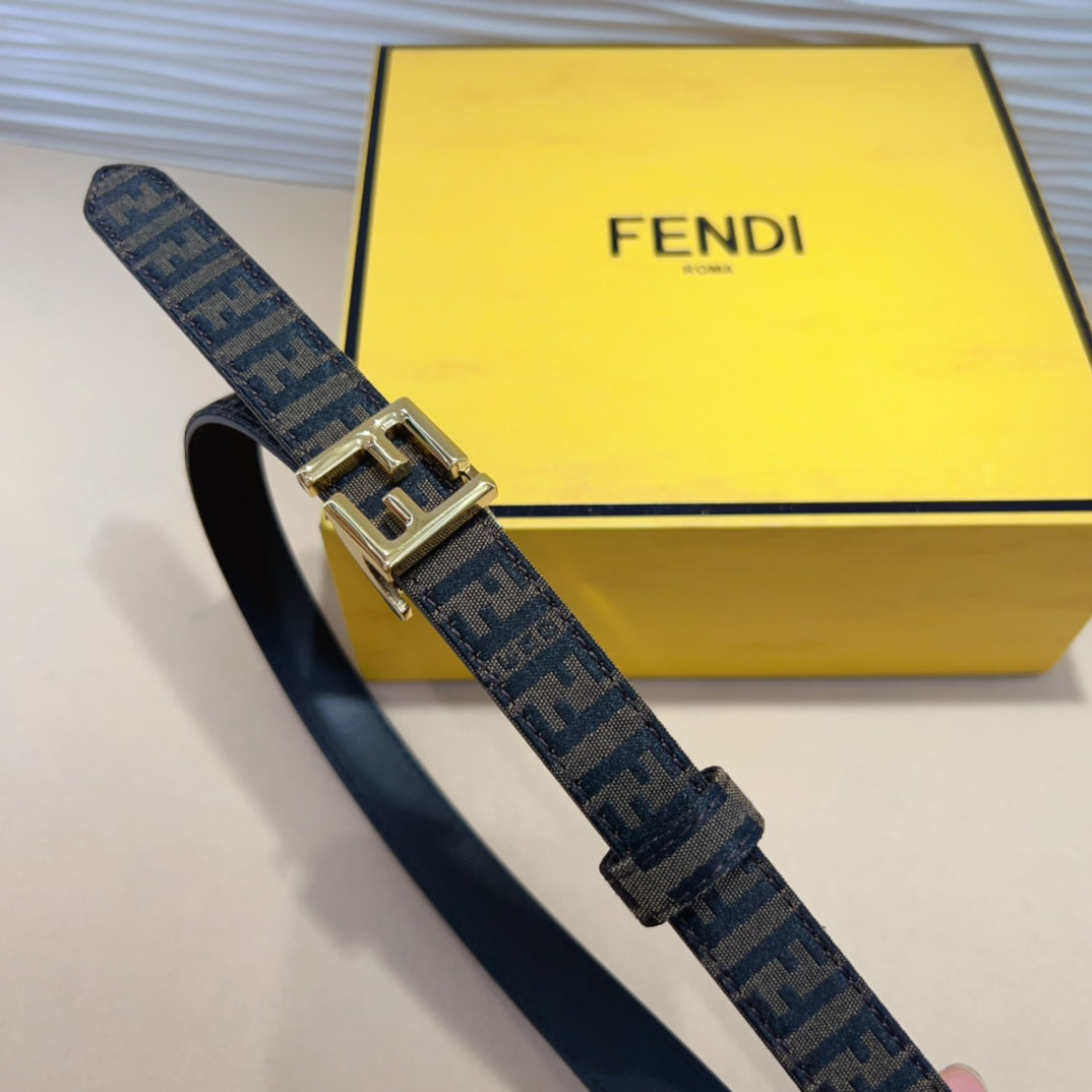 FENDI Monogram NFC Buckle Leather Belt 2.0cm