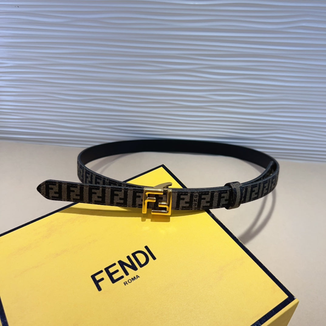 FENDI Monogram NFC Buckle Leather Belt 2.0cm