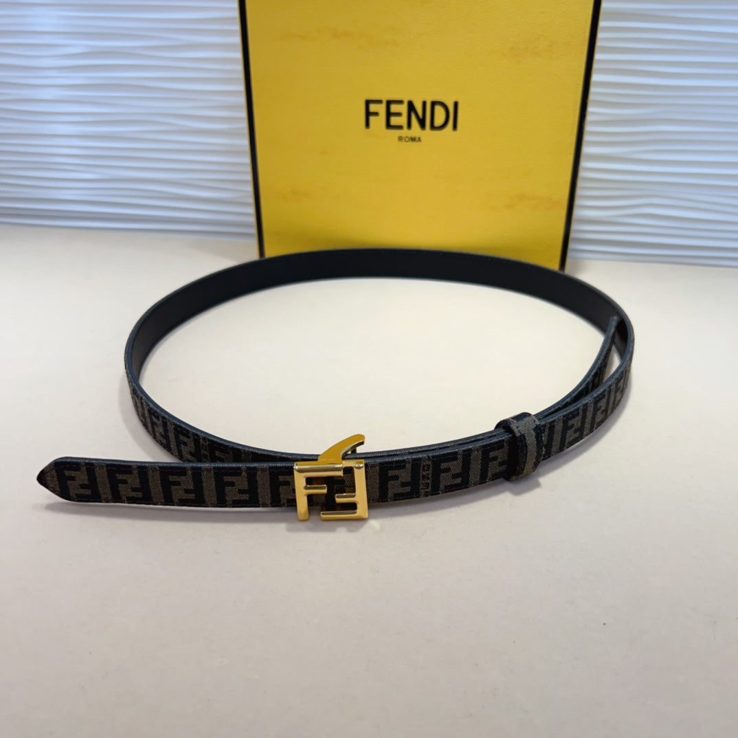 FENDI Monogram NFC Buckle Leather Belt 2.0cm